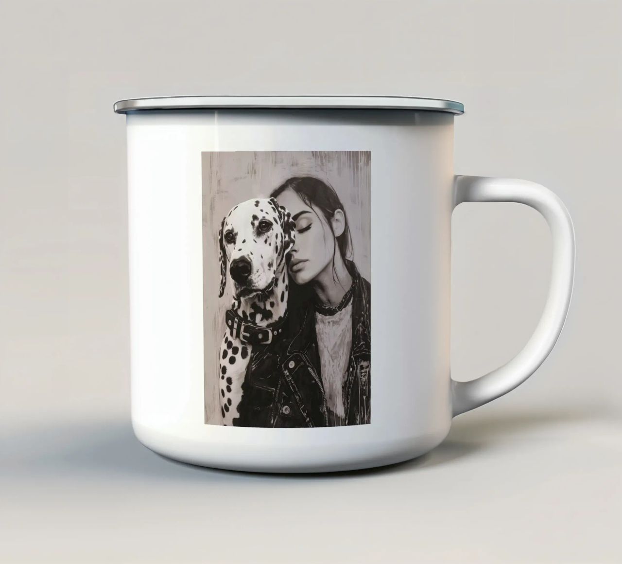 Io e il mio cane (n. 3) tazza in smalto da Katja Stehle Design