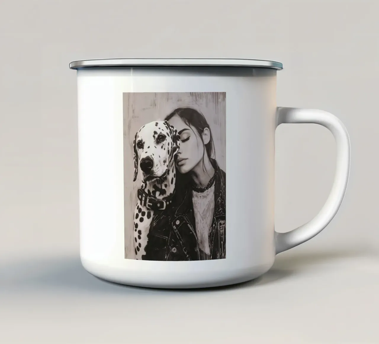 My dog and I (No. 3) enamel mug by Katja Stehle Design