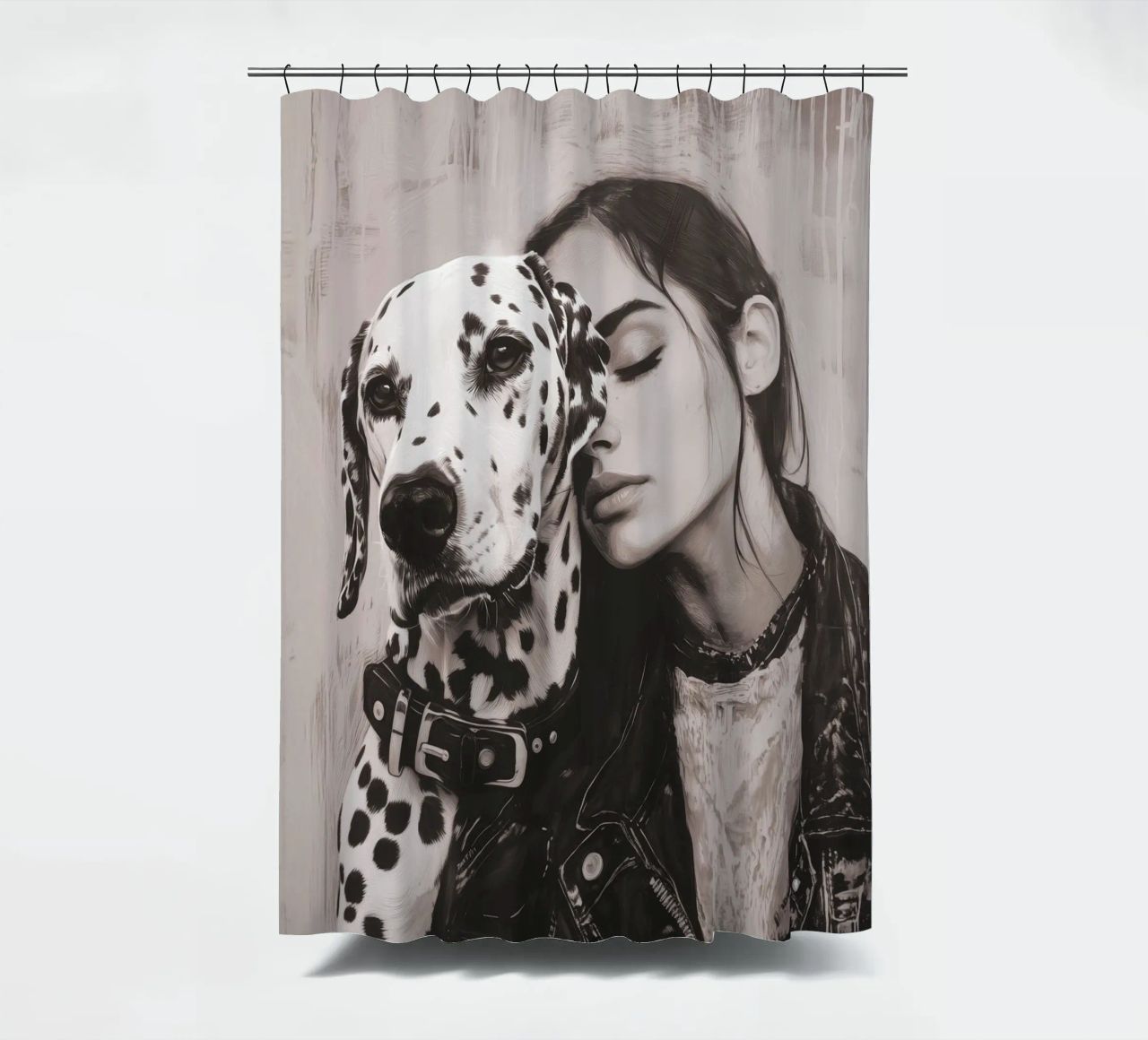 Io e il mio cane (n. 3) tenda da doccia da Katja Stehle Design
