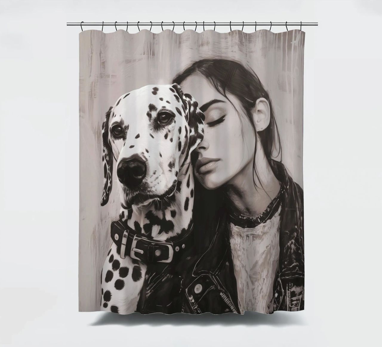 Io e il mio cane (n. 3) tenda da doccia da Katja Stehle Design