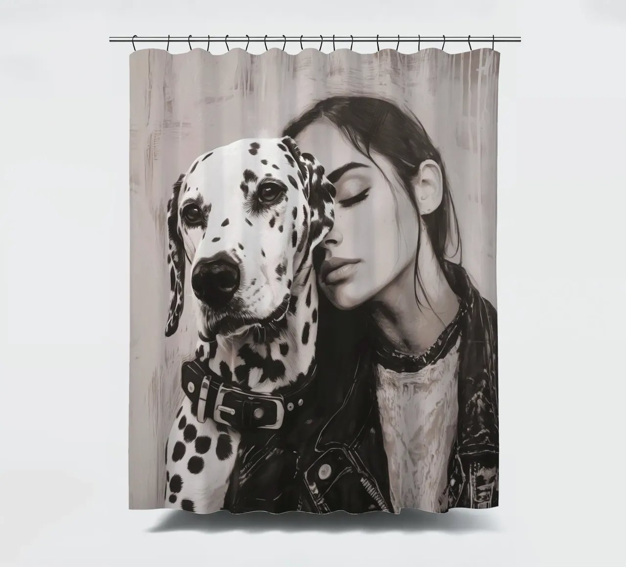 Io e il mio cane (n. 3) tenda da doccia da Katja Stehle Design