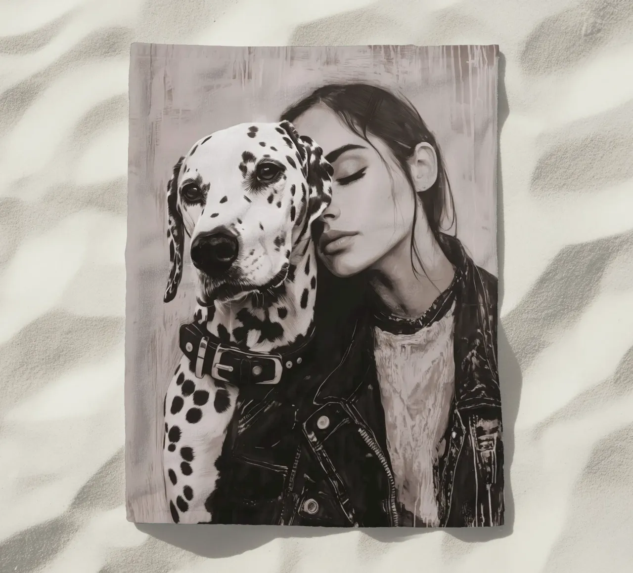 Mi perro y yo (nº 3) toalla de playa de Katja Stehle Design