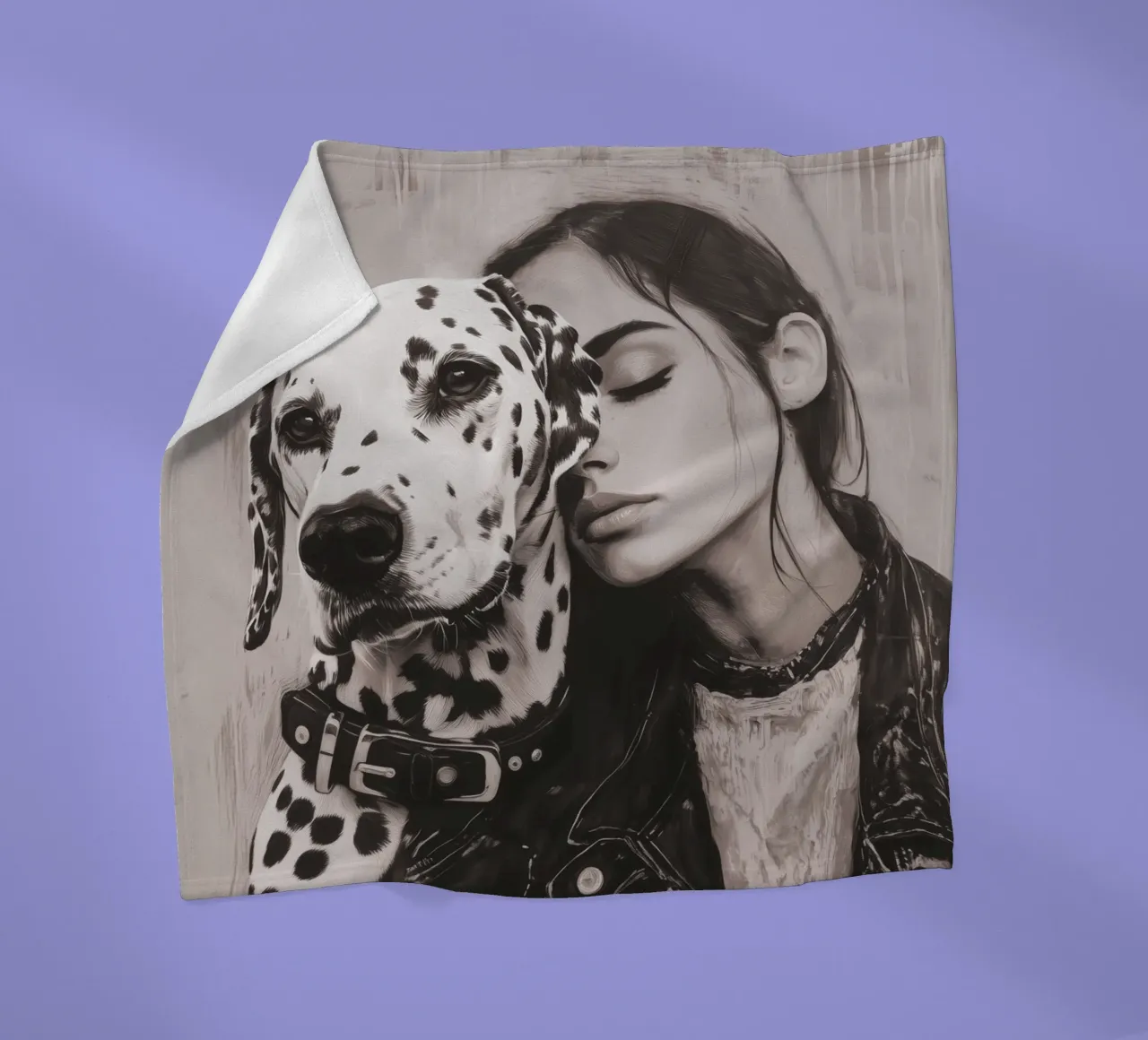 Io e il mio cane (n. 3) coperta in pile da Katja Stehle Design