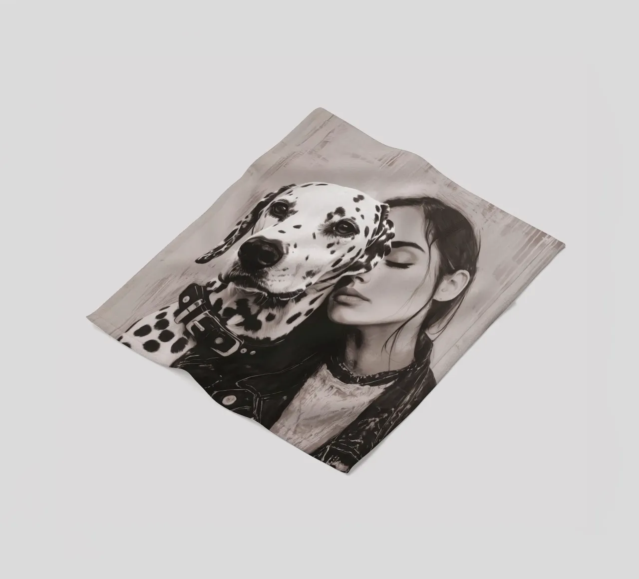 Mon chien et moi (n° 3) plaid polaire de Katja Stehle Design