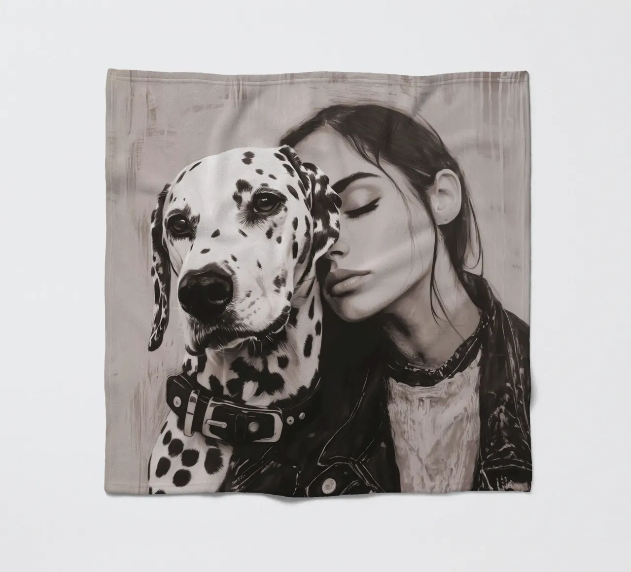 Mon chien et moi (n° 3) plaid polaire de Katja Stehle Design