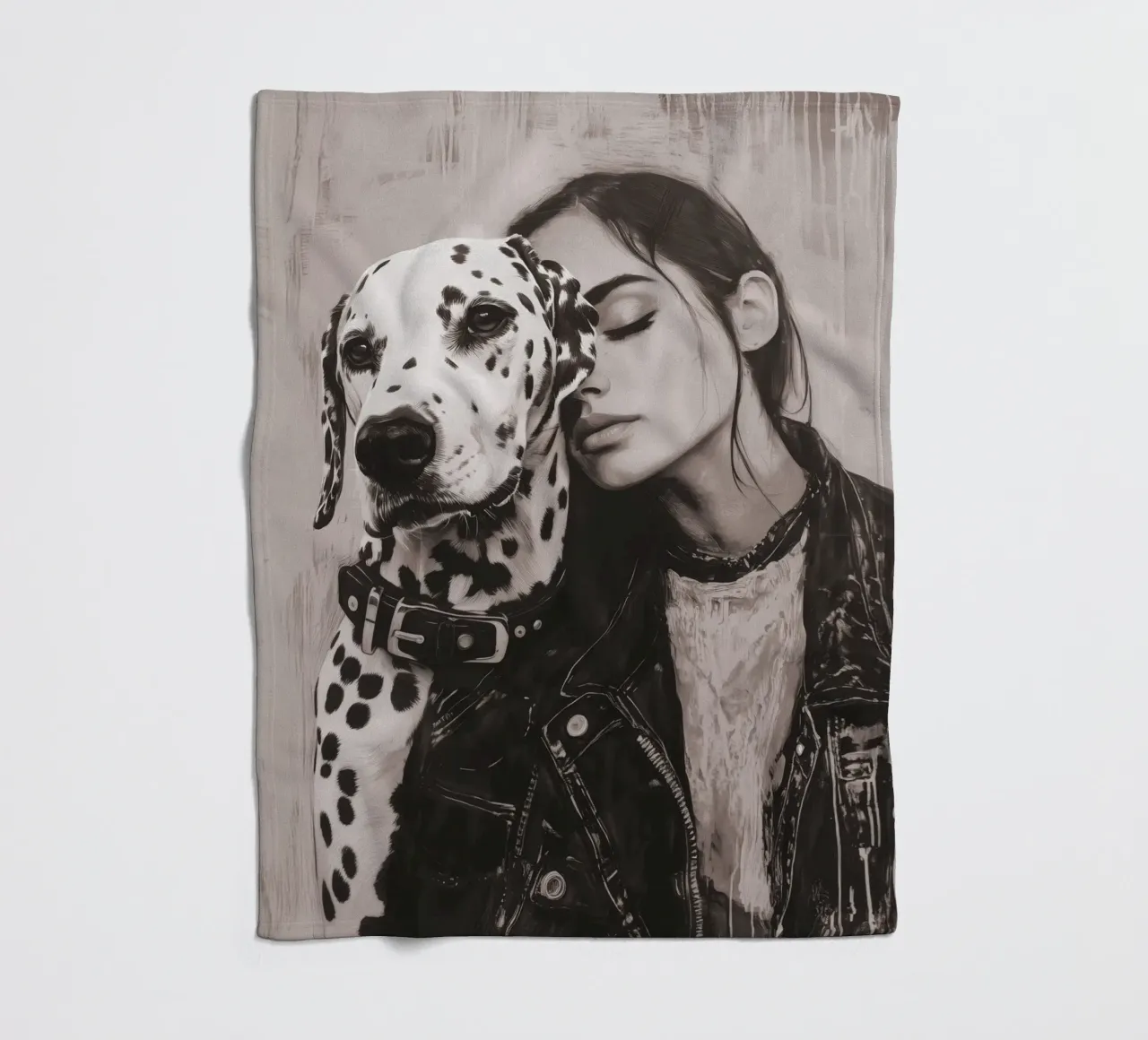 Mon chien et moi (n° 3) plaid polaire de Katja Stehle Design