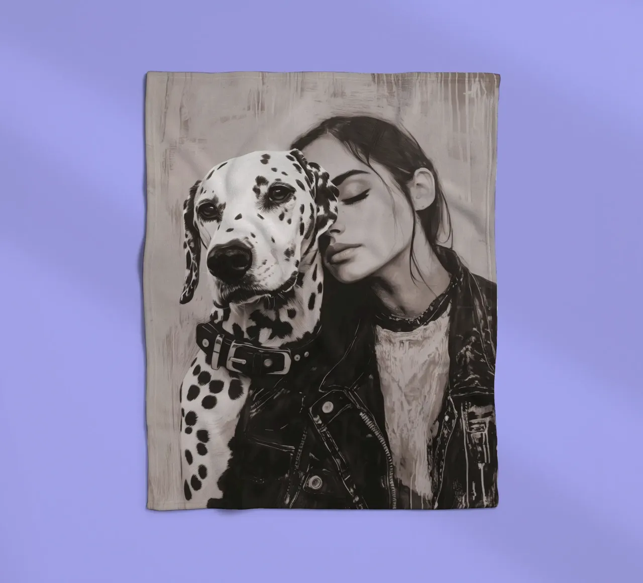 Mon chien et moi (n° 3) plaid polaire de Katja Stehle Design