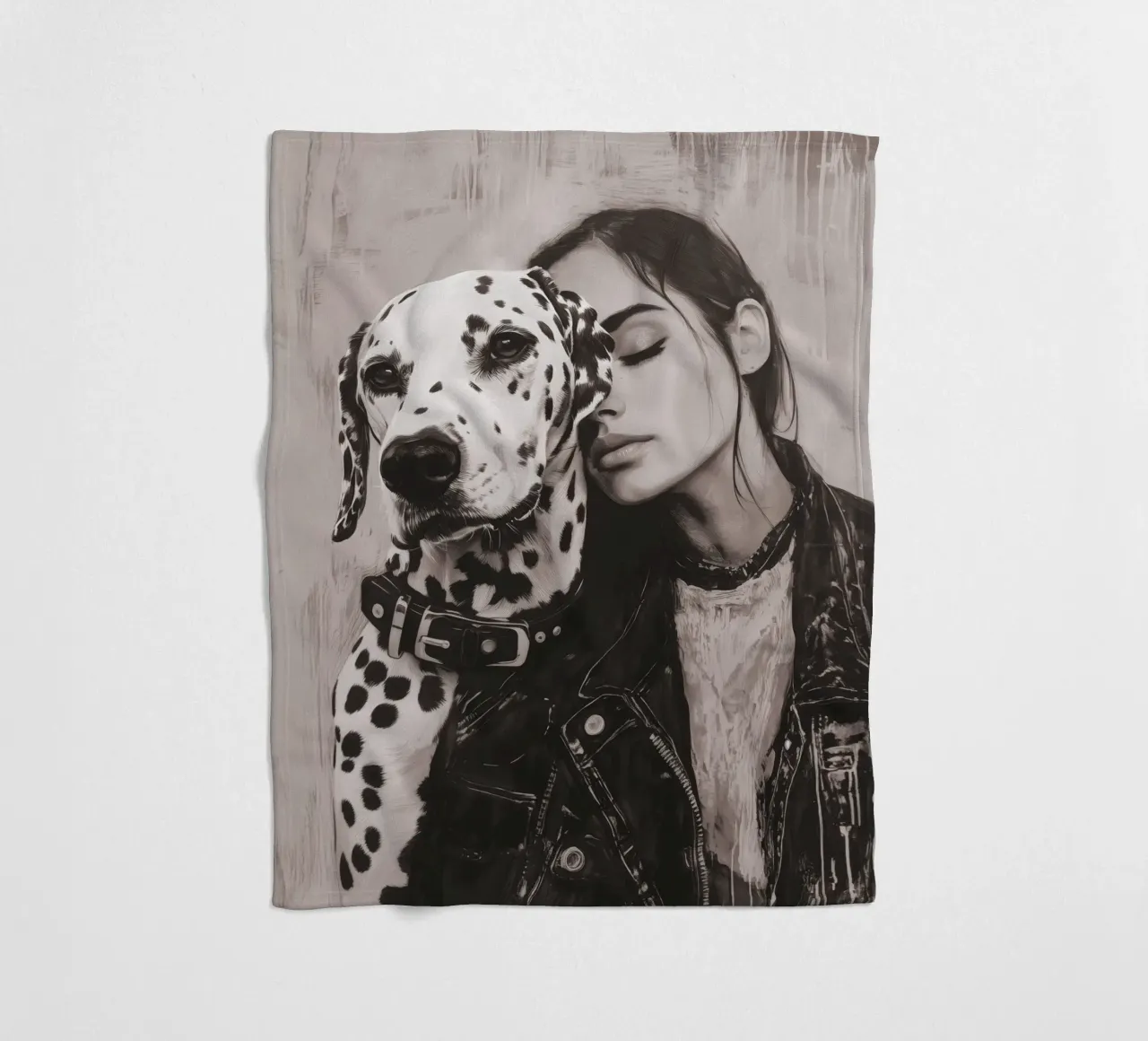 Mon chien et moi (n° 3) plaid polaire de Katja Stehle Design