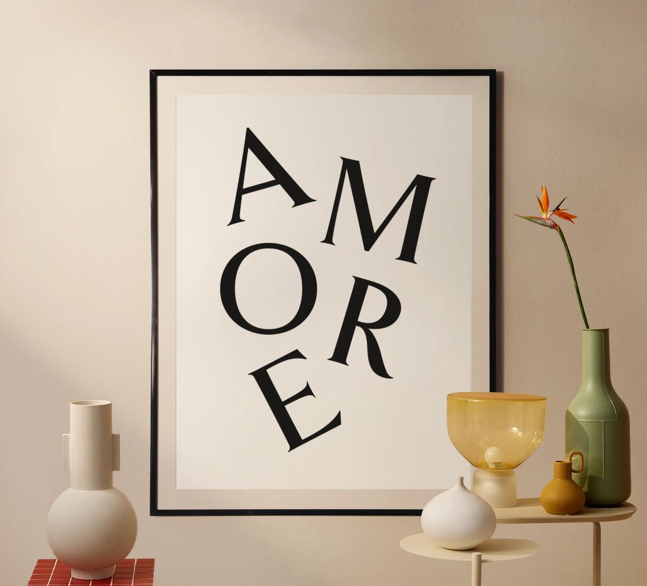 AMORE poster con telaio in alluminio da Katja Stehle Design