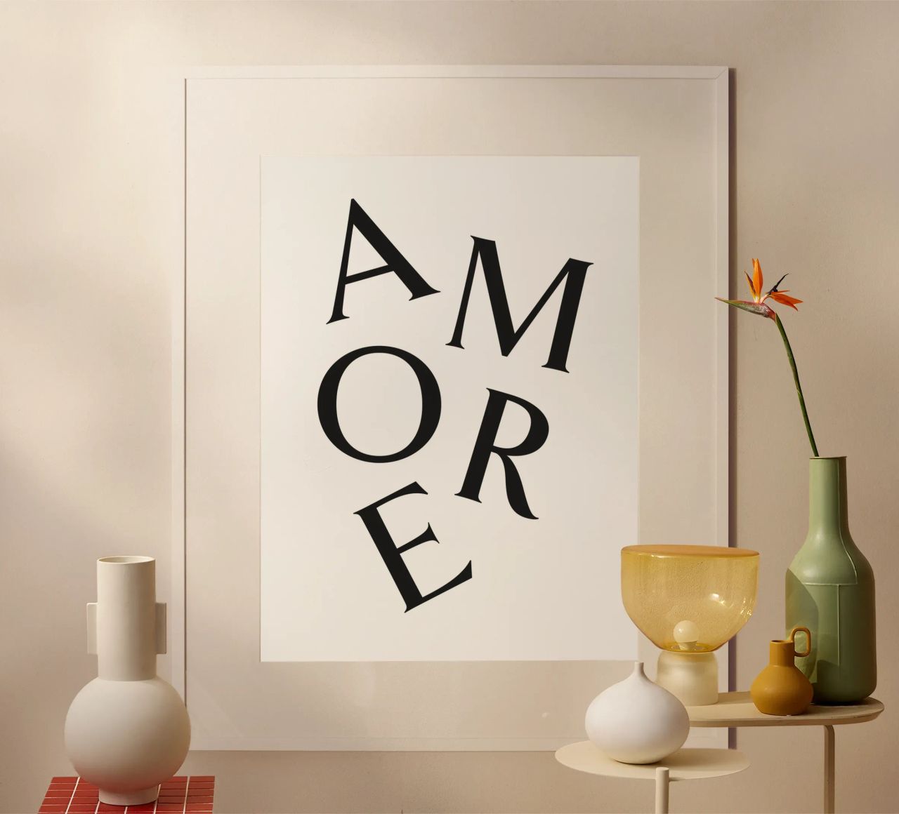 AMORE poster con telaio in alluminio da Katja Stehle Design