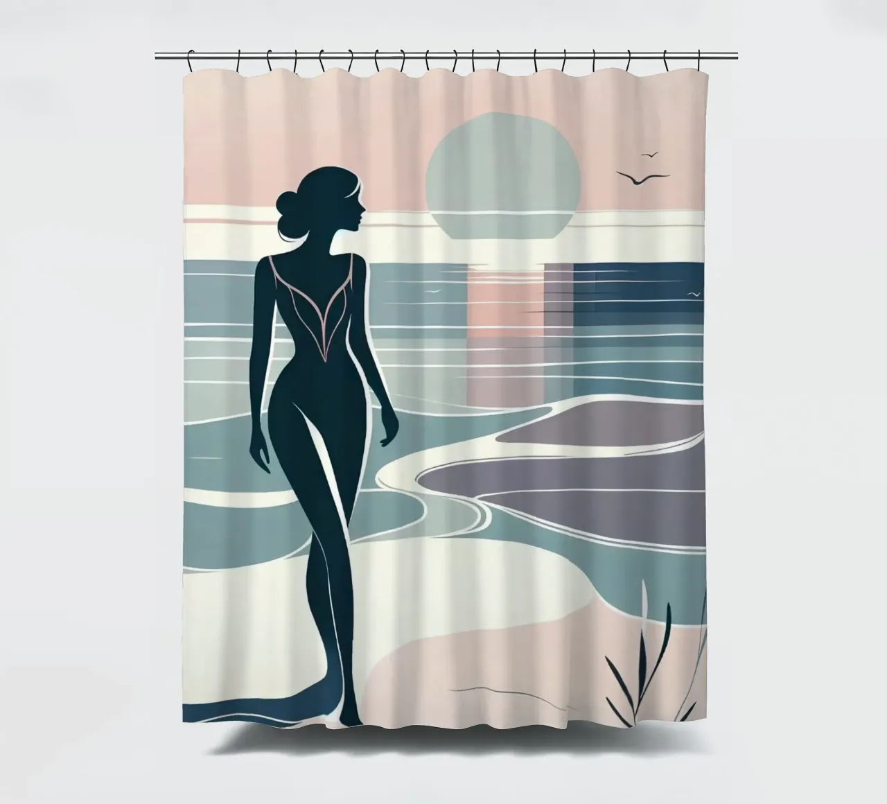 silhouette woman tenda da doccia da saimo