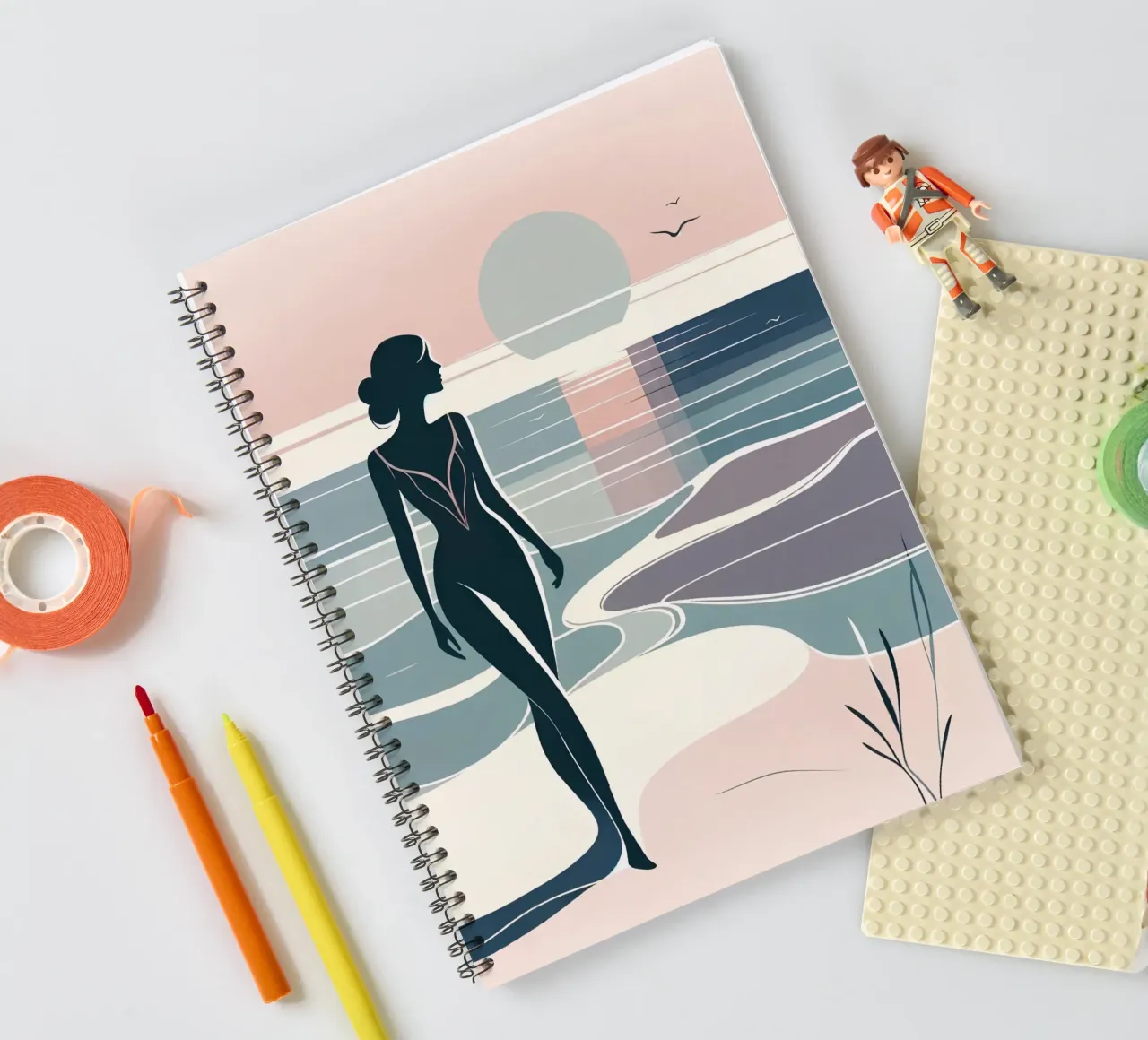 silhouette woman spiral notebook by saimo