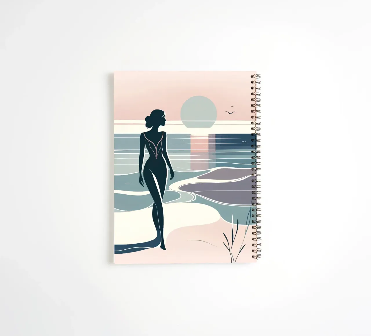 silhouette woman spiral notebook by saimo