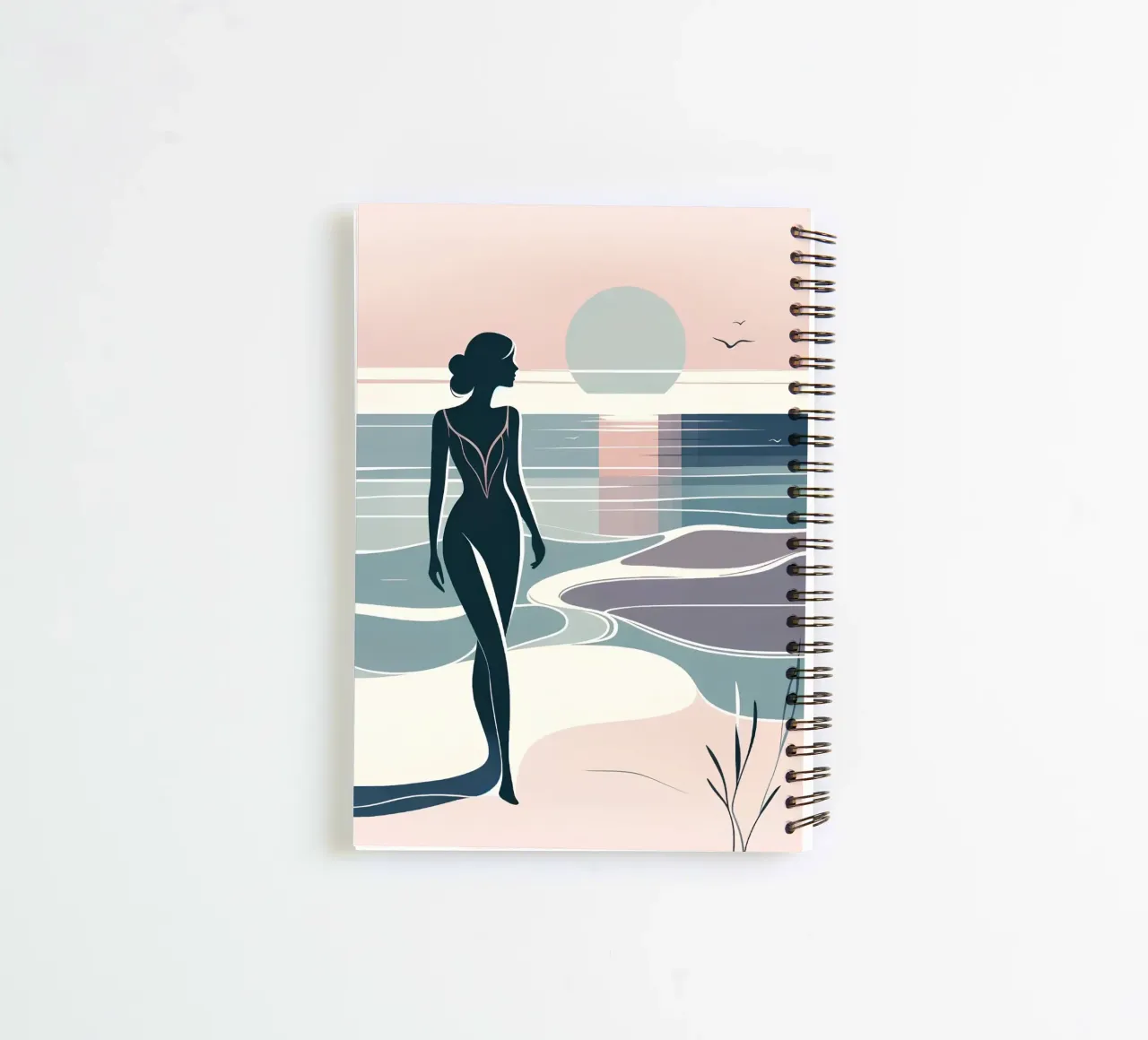 silhouette woman spiral notebook by saimo