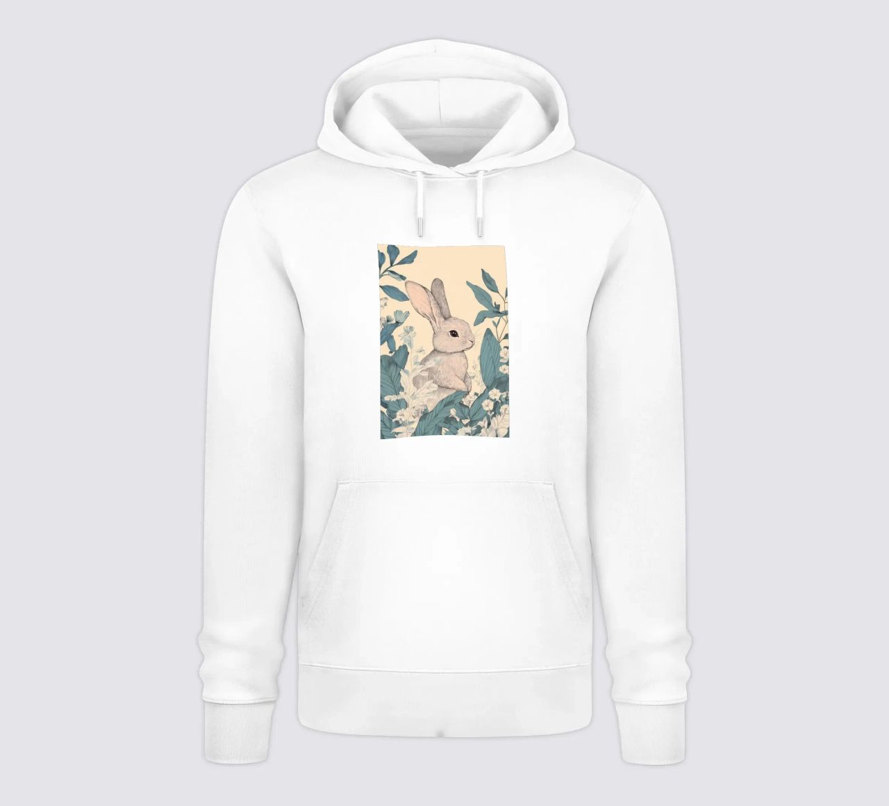 Coniglio nella giungla felpa con cappuccio da Melloi Art Print