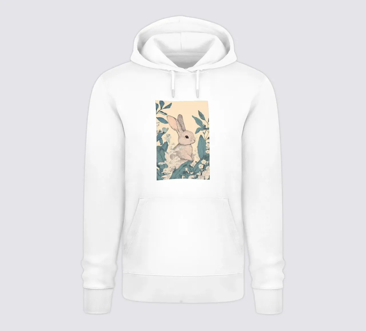 Kaninchen im Dschungel Hoodie von Melloi Art Print
