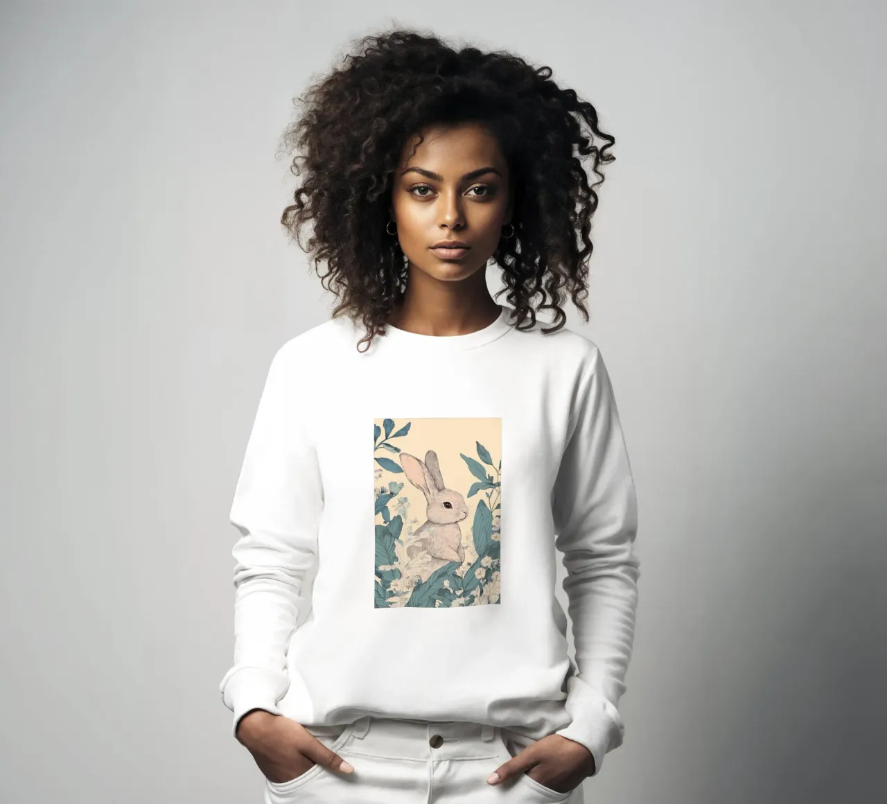 Le lapin dans la jungle sweat de Melloi Art Print