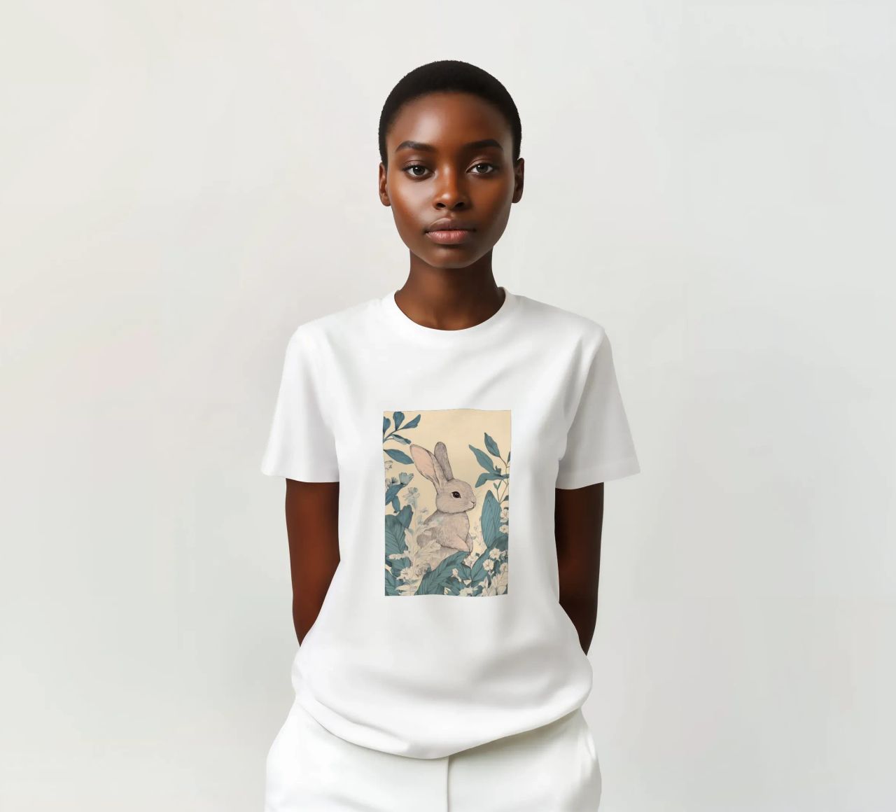 Rabbit in the Jungle t-shirt by Melloi Art Print