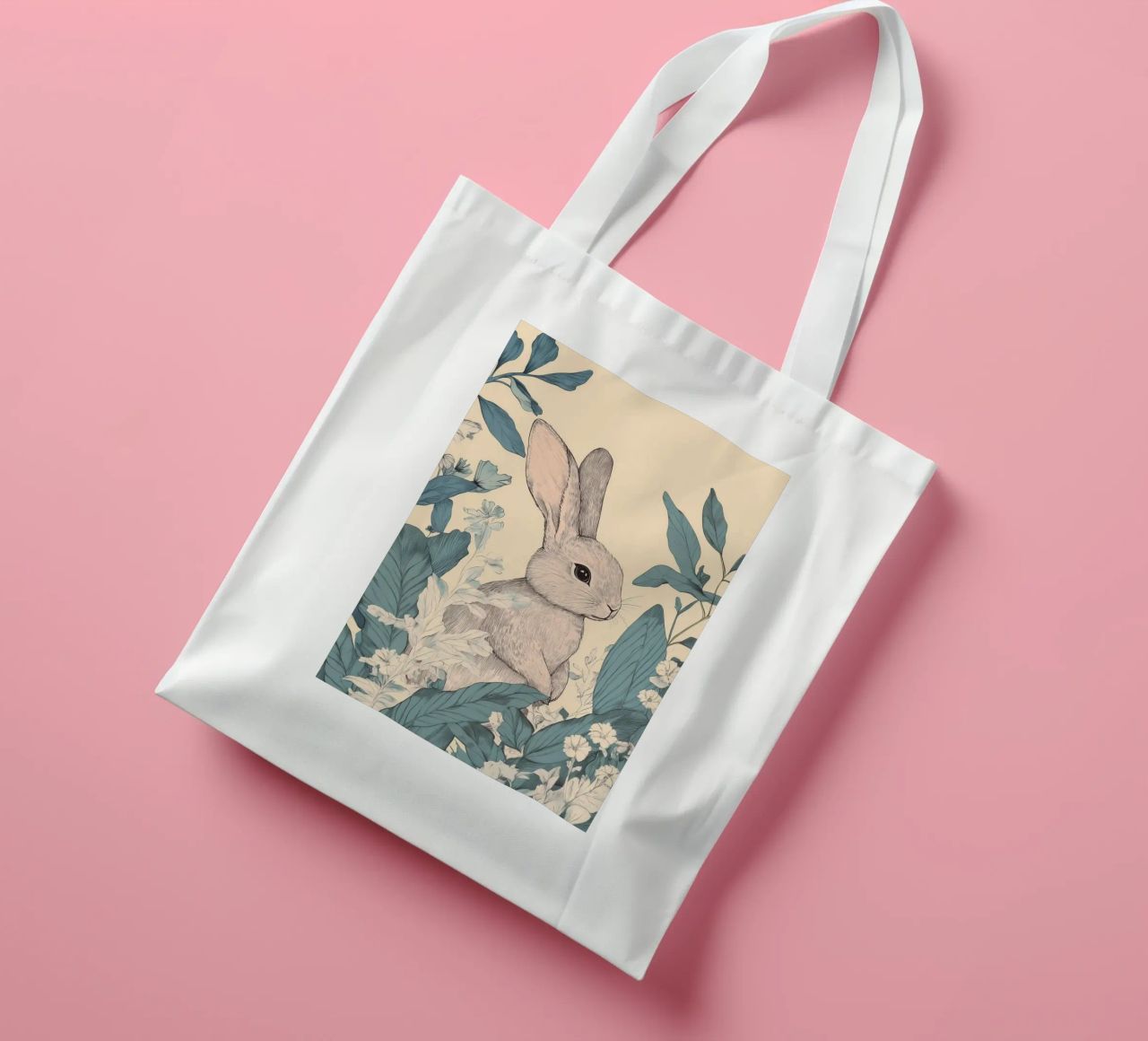 Rabbit in the Jungle tote bag by Melloi Art Print
