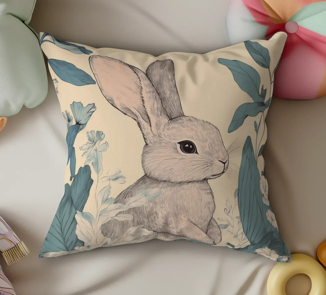 Conejo en la jungla cojín de Melloi Art Print