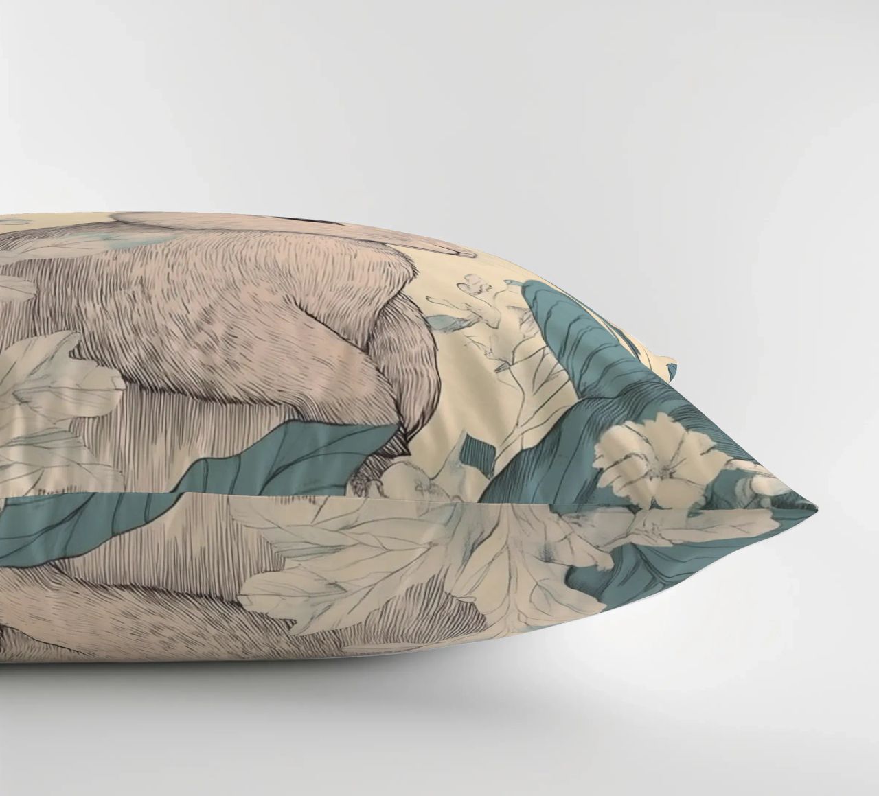 Rabbit in the Jungle decorative cushion by Melloi Art Print