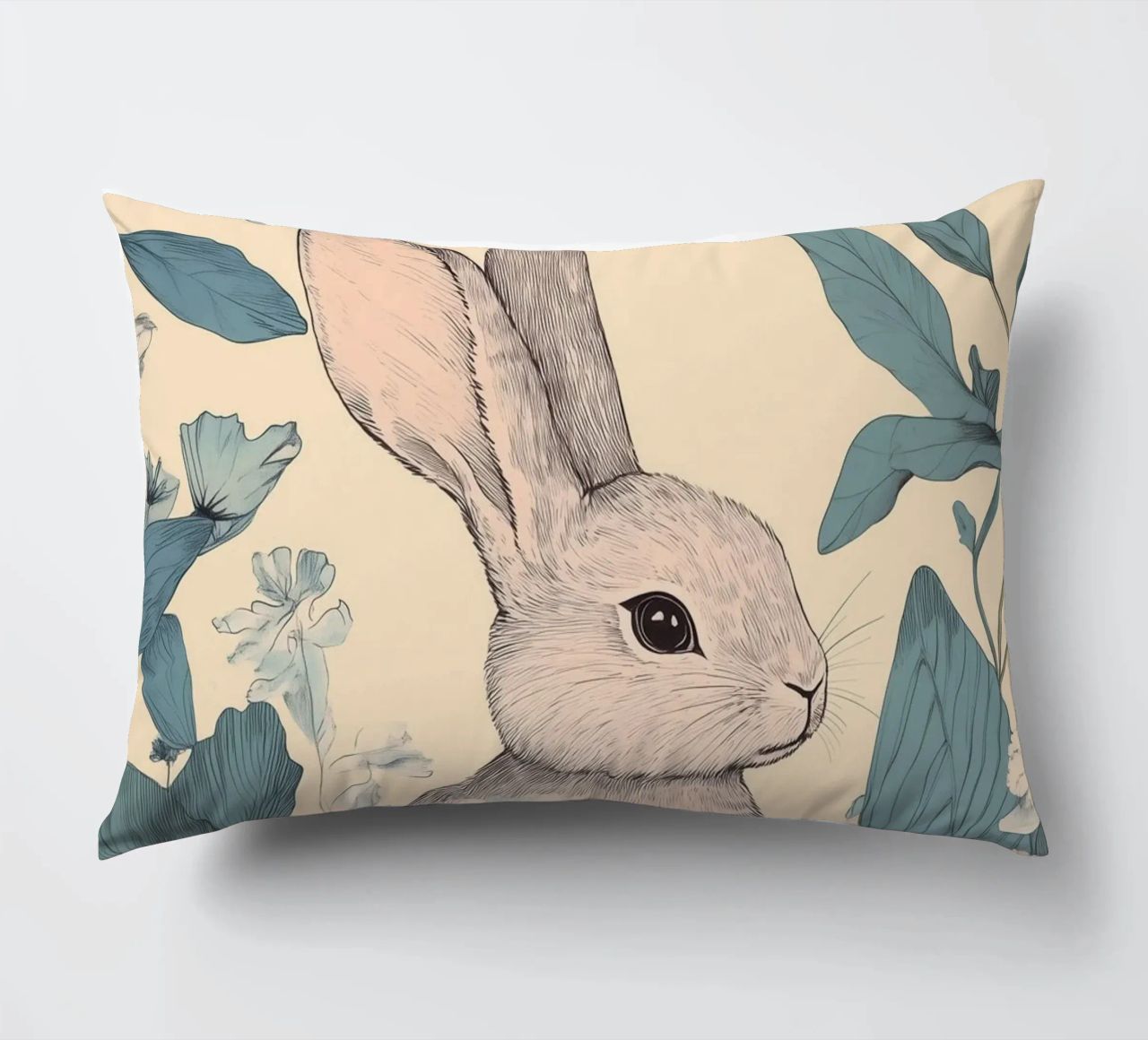 Rabbit in the Jungle decorative cushion by Melloi Art Print