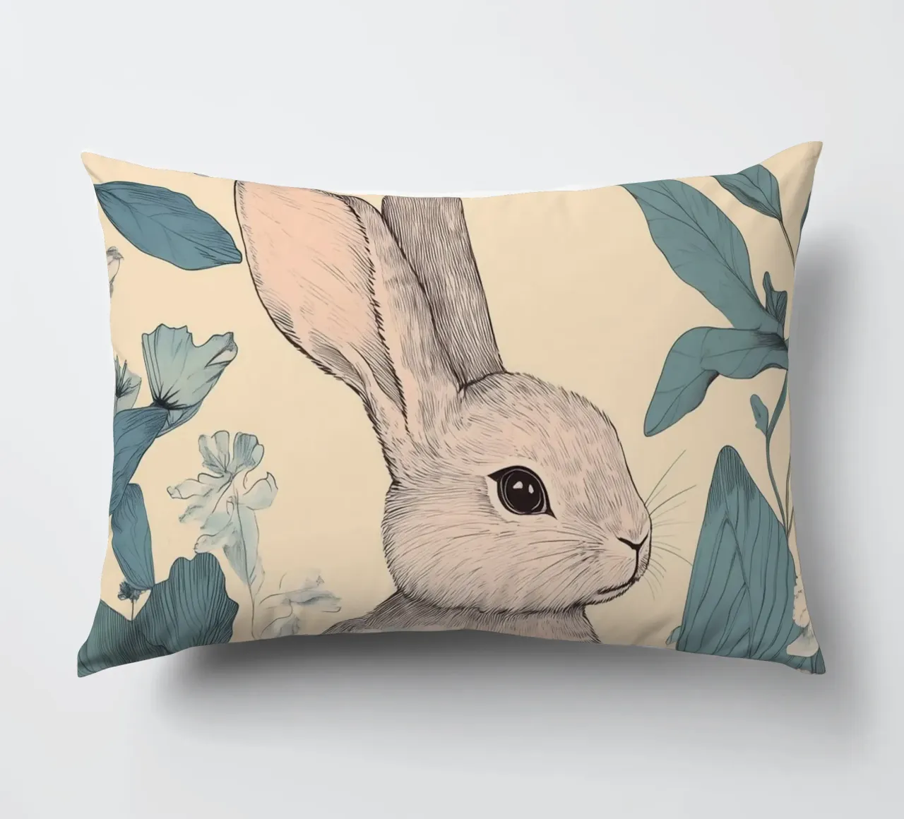 Coniglio nella giungla cuscino da Melloi Art Print