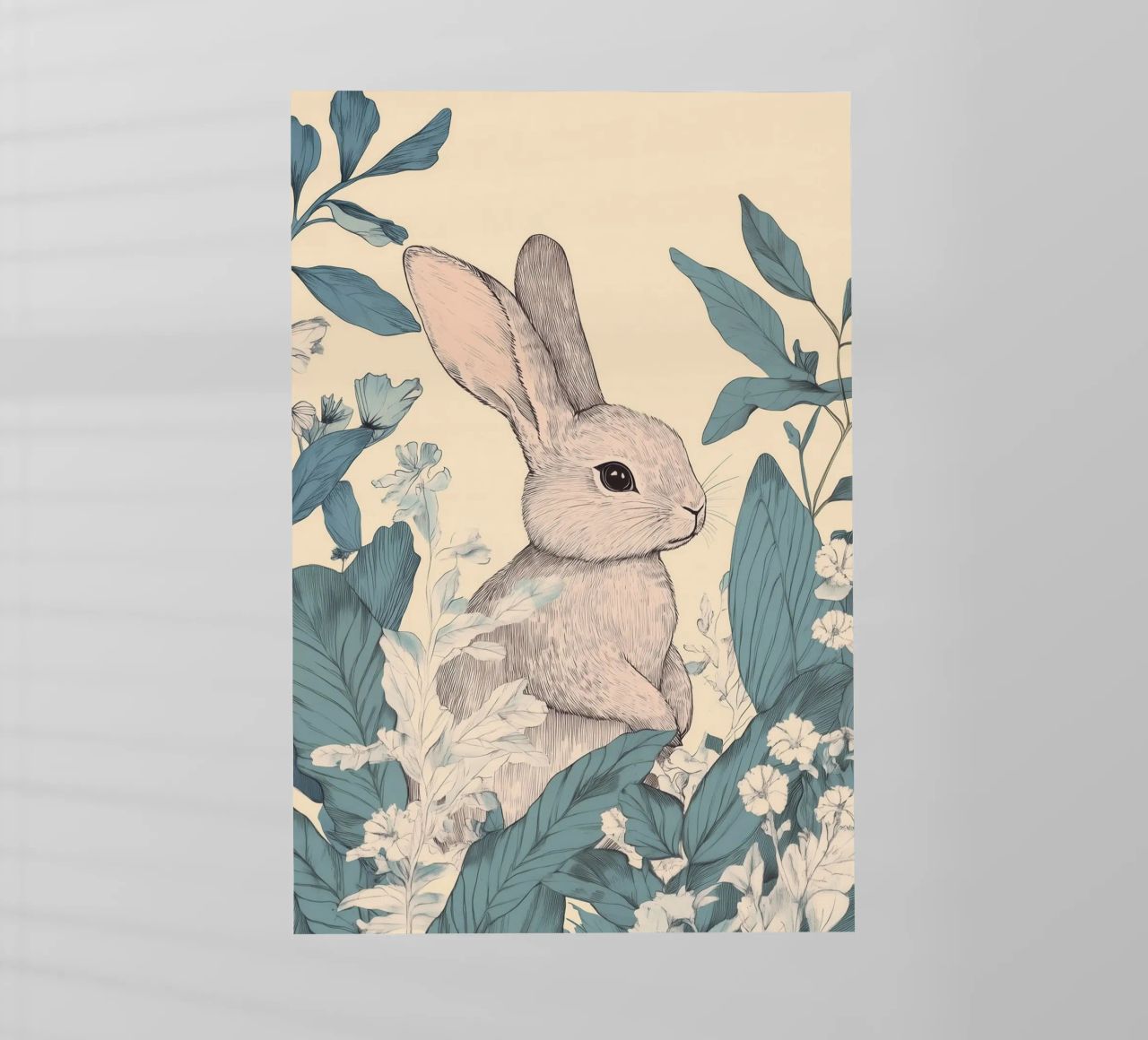Rabbit in the Jungle backlit film by Melloi Art Print