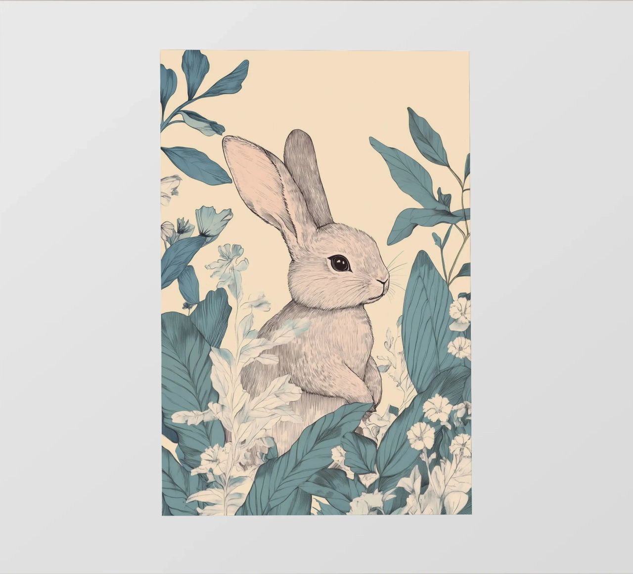 Rabbit in the Jungle backlit film by Melloi Art Print