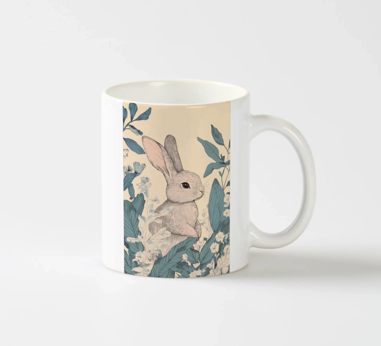 Rabbit in the Jungle ceramic mug by Melloi Art Print