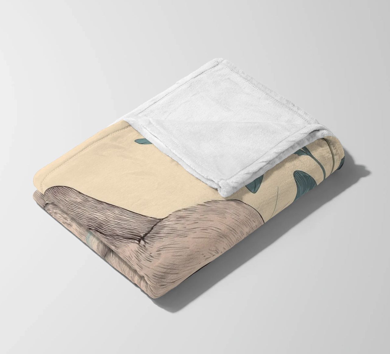 Rabbit in the Jungle fleece blanket by Melloi Art Print