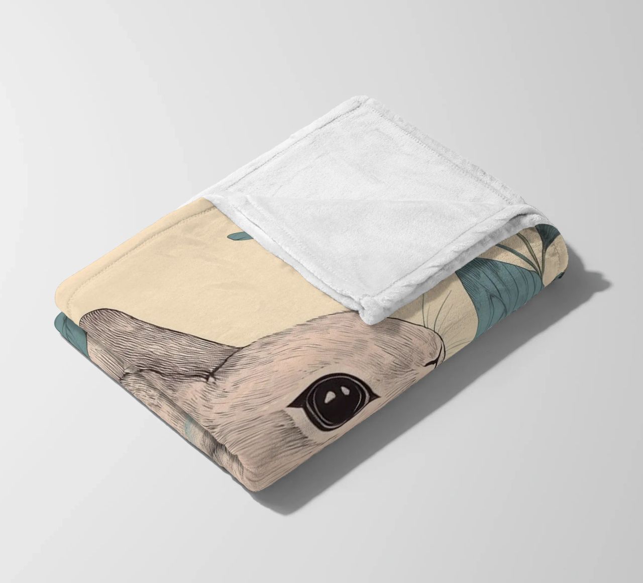 Rabbit in the Jungle fleece blanket by Melloi Art Print