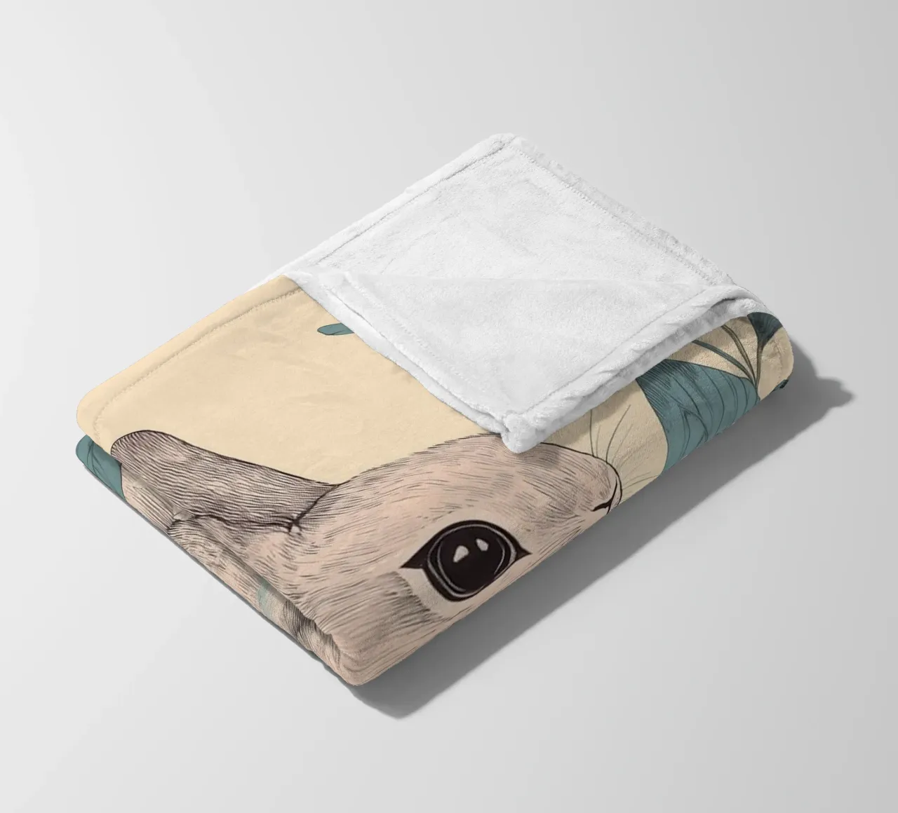Kaninchen im Dschungel Fleecedecke von Melloi Art Print
