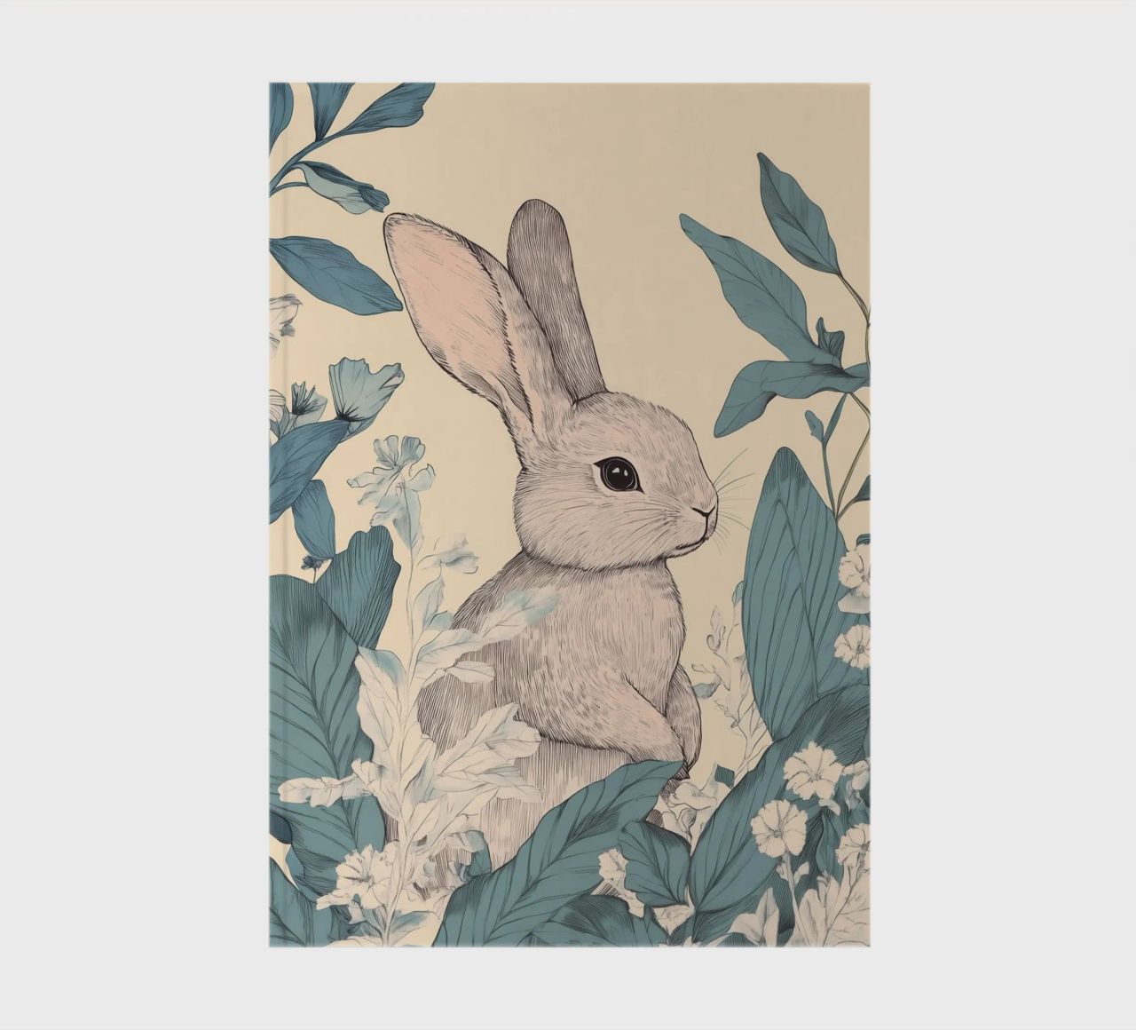 Rabbit in the Jungle notebook by Melloi Art Print