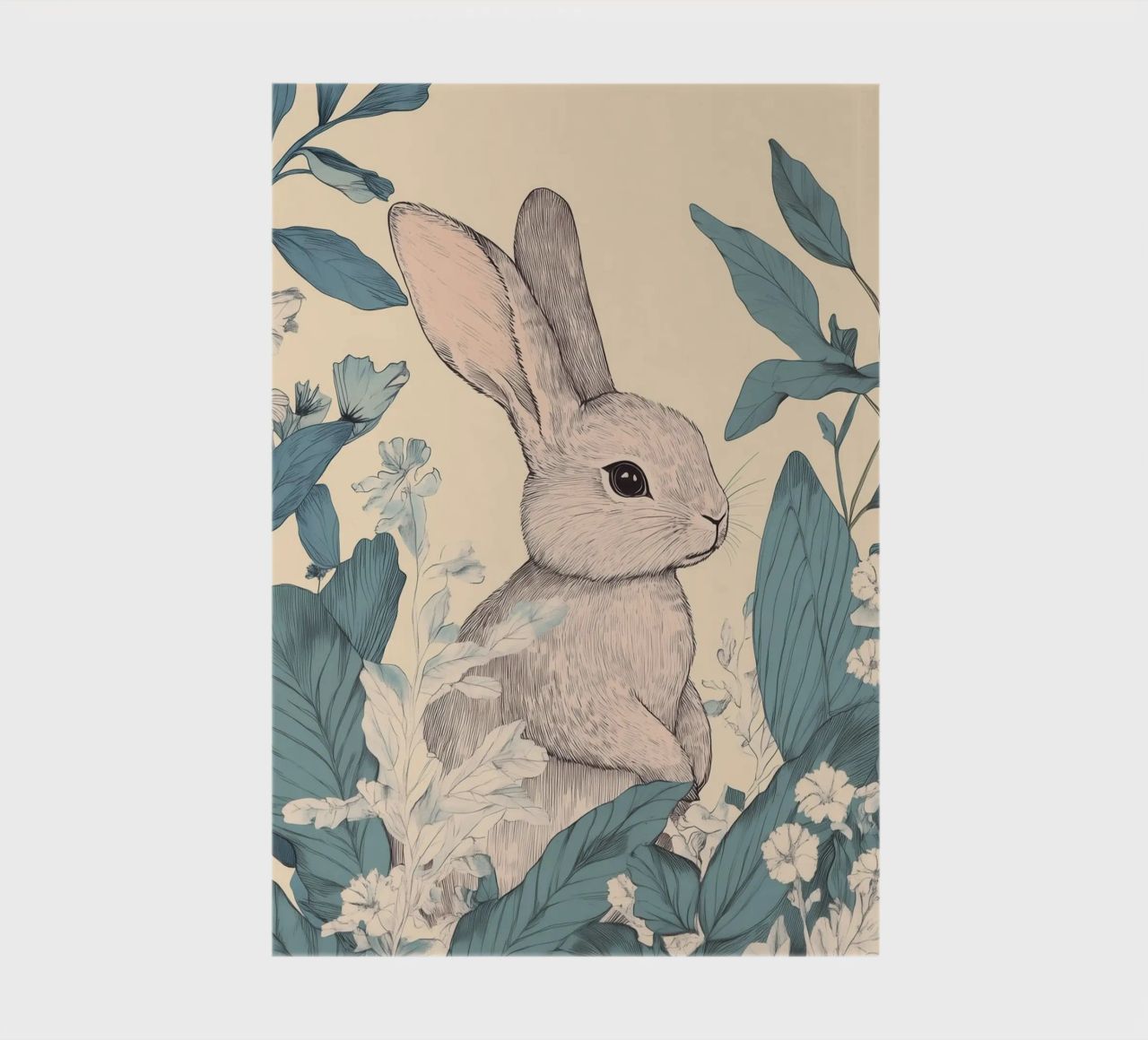 Rabbit in the Jungle notebook by Melloi Art Print