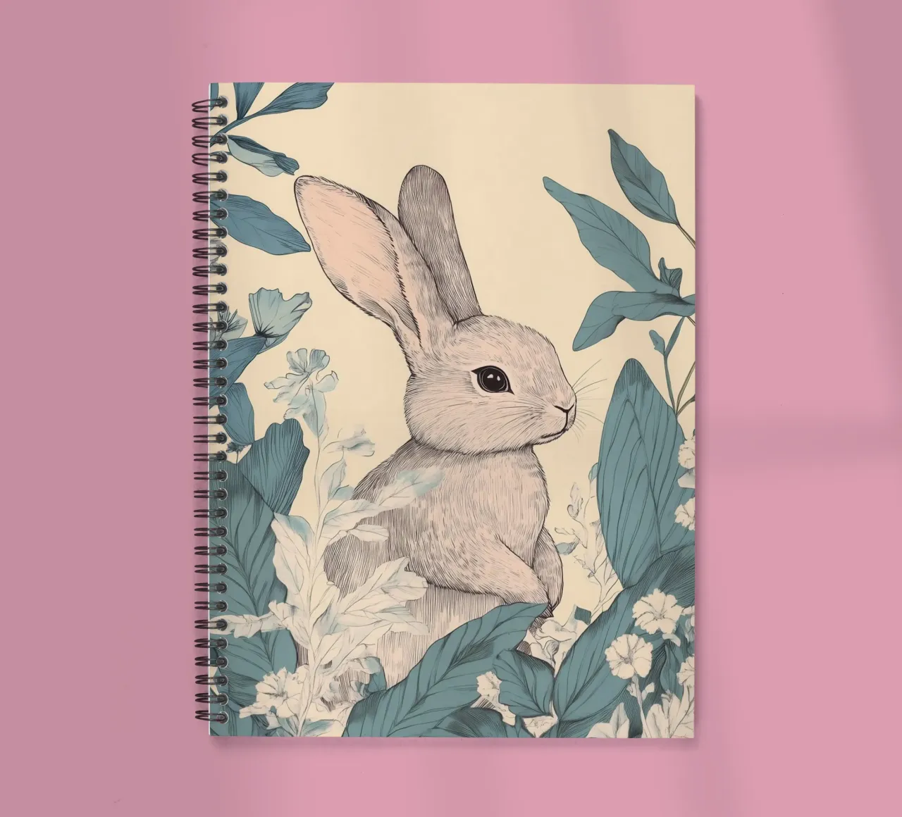 Le lapin dans la jungle carnet à spirale de Melloi Art Print