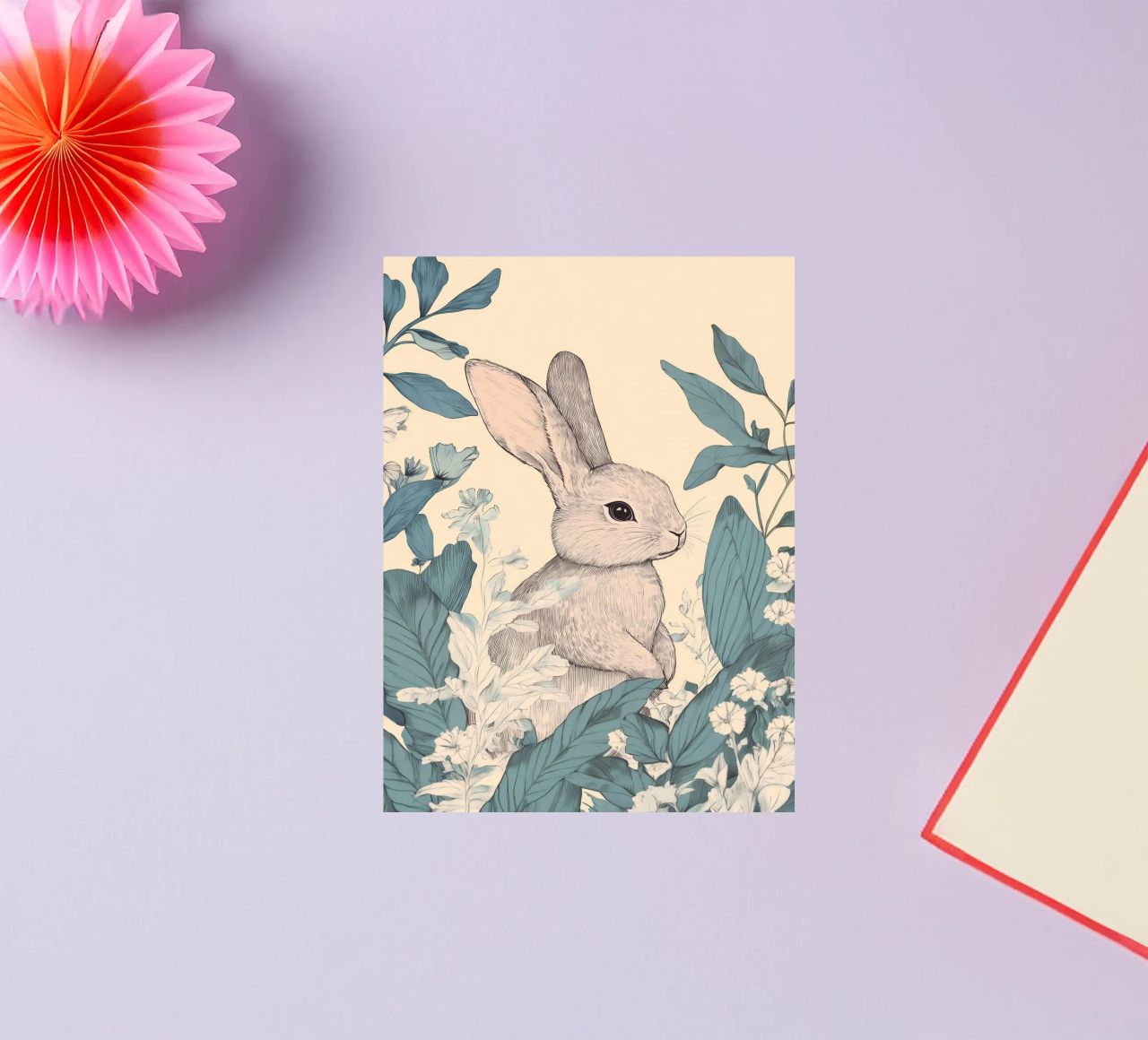 Rabbit in the Jungle sticker by Melloi Art Print