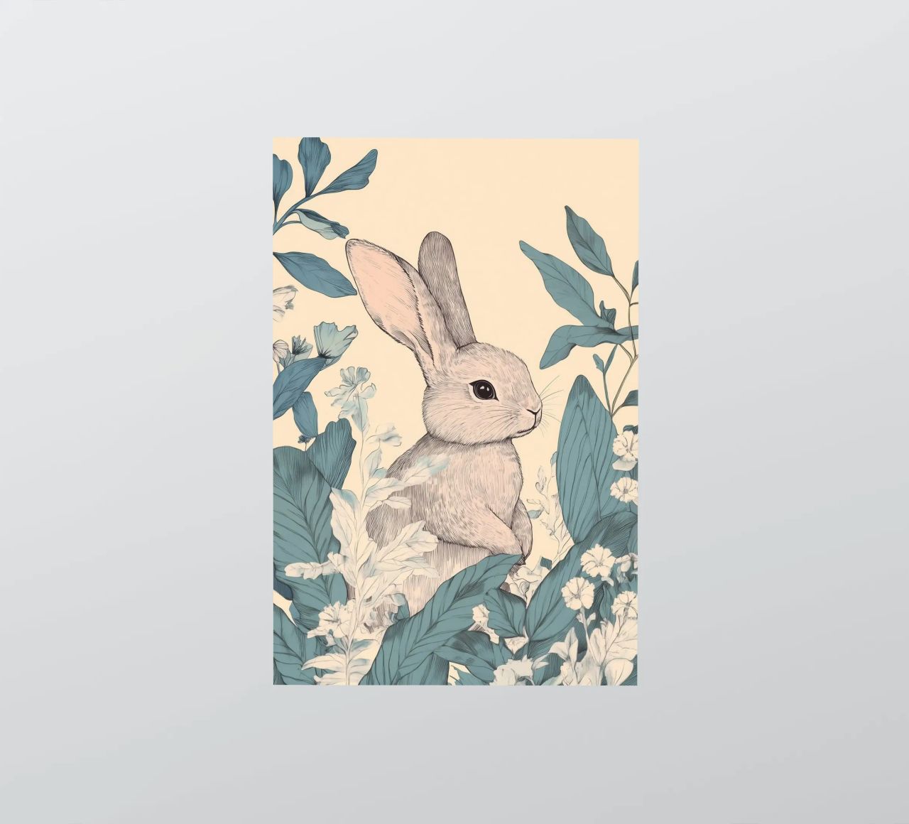 Rabbit in the Jungle sticker by Melloi Art Print