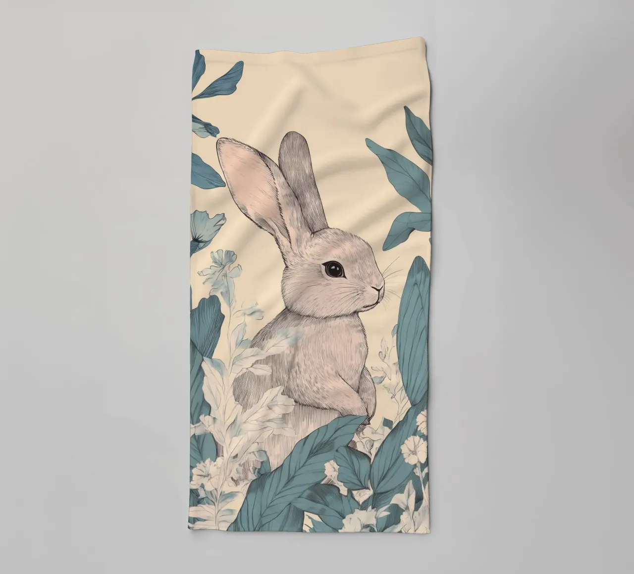 Rabbit in the Jungle towel by Melloi Art Print