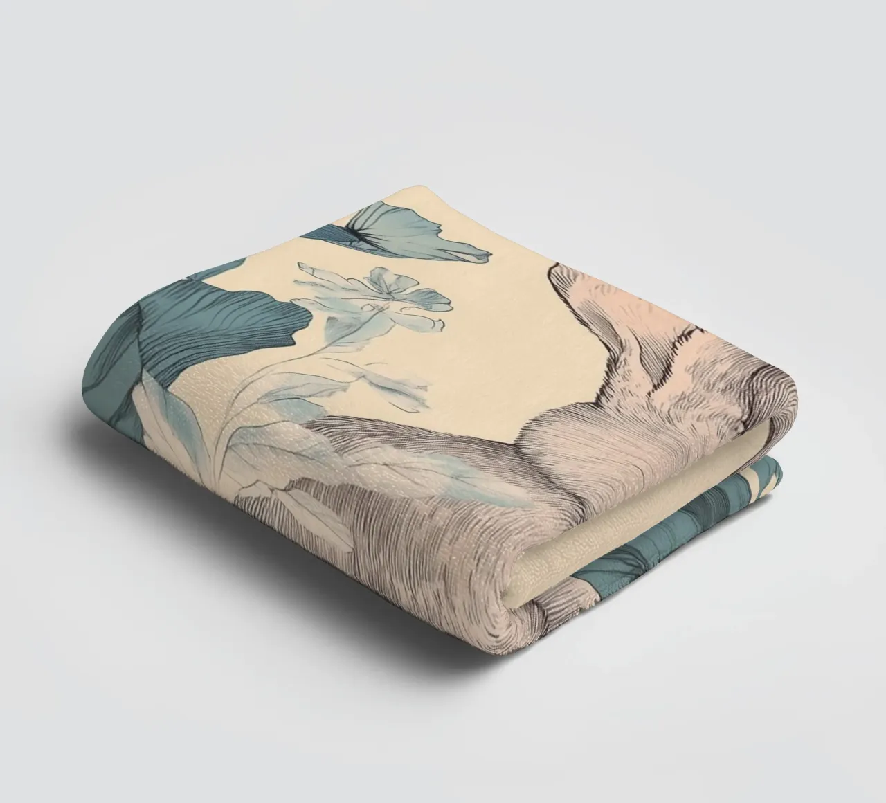 Kaninchen im Dschungel Handtuch von Melloi Art Print