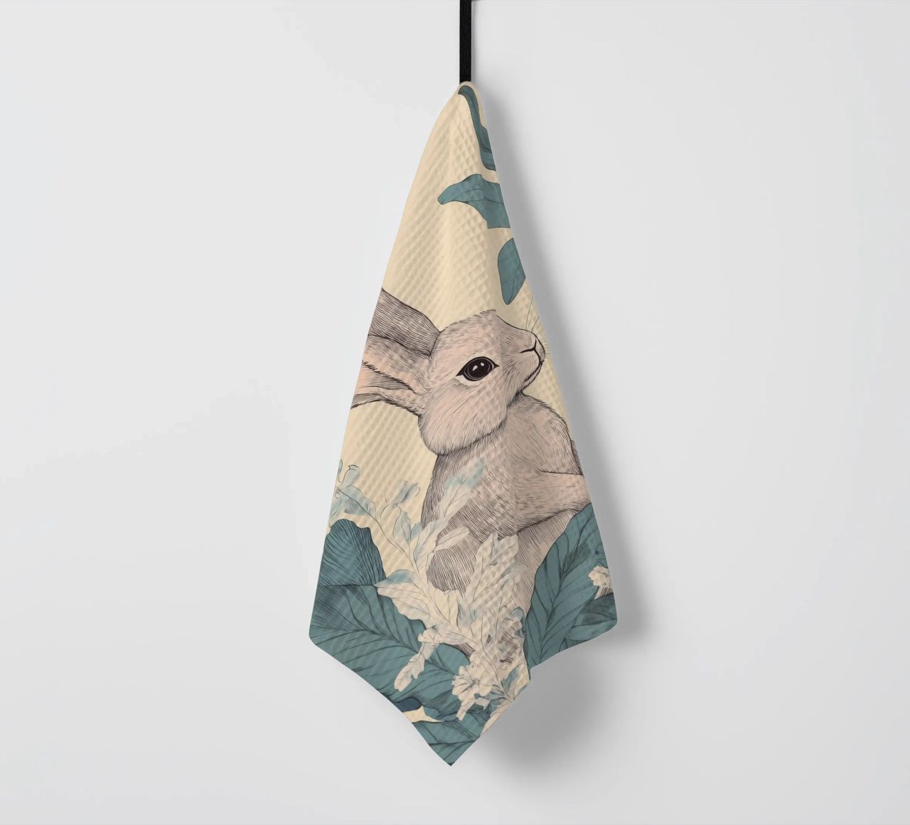 Rabbit in the Jungle tea towel by Melloi Art Print