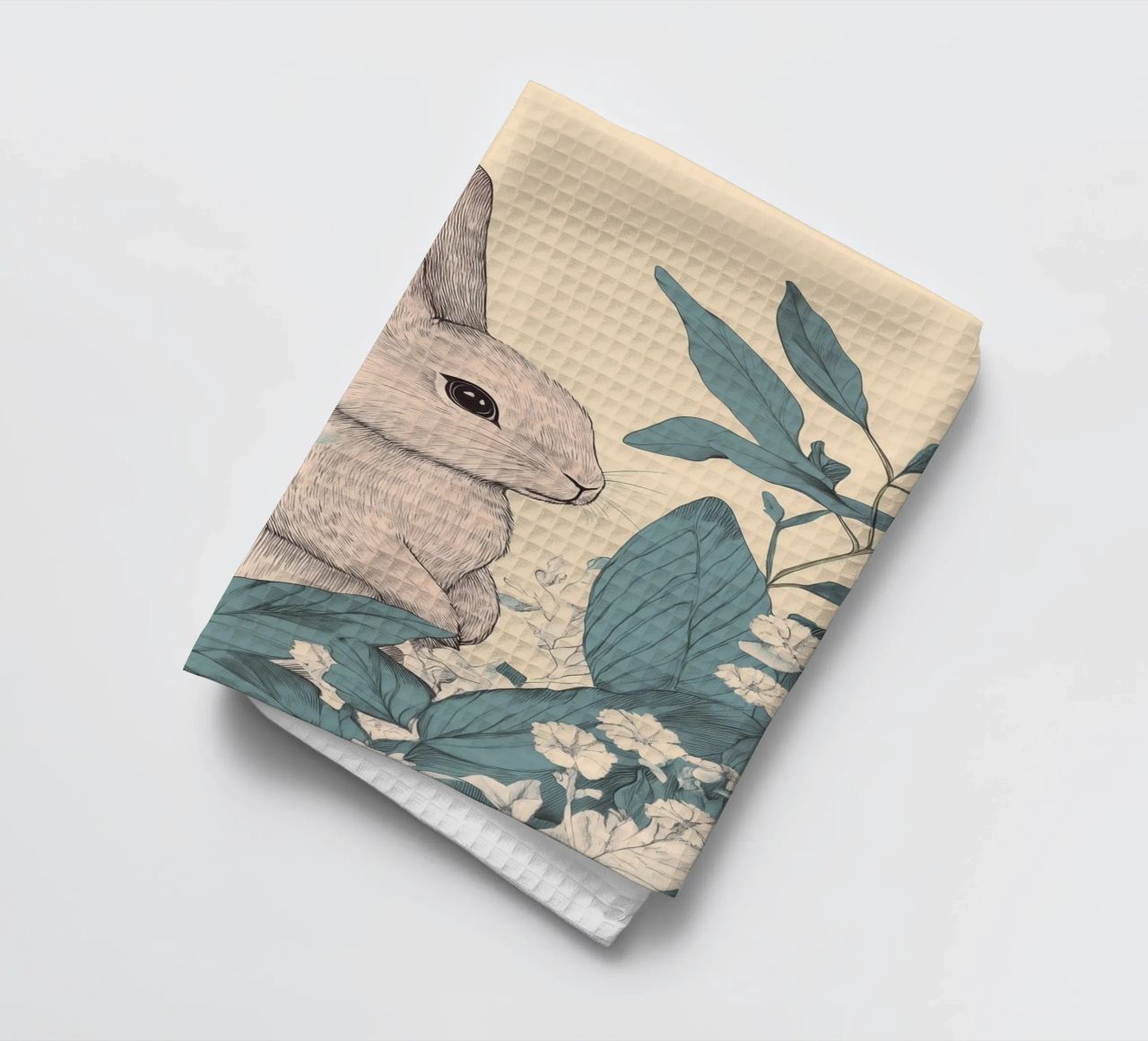 Rabbit in the Jungle tea towel by Melloi Art Print