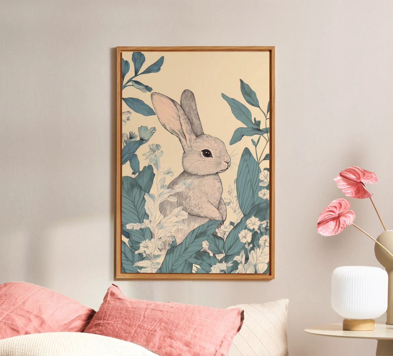 Rabbit in the Jungle alu-dibond by Melloi Art Print