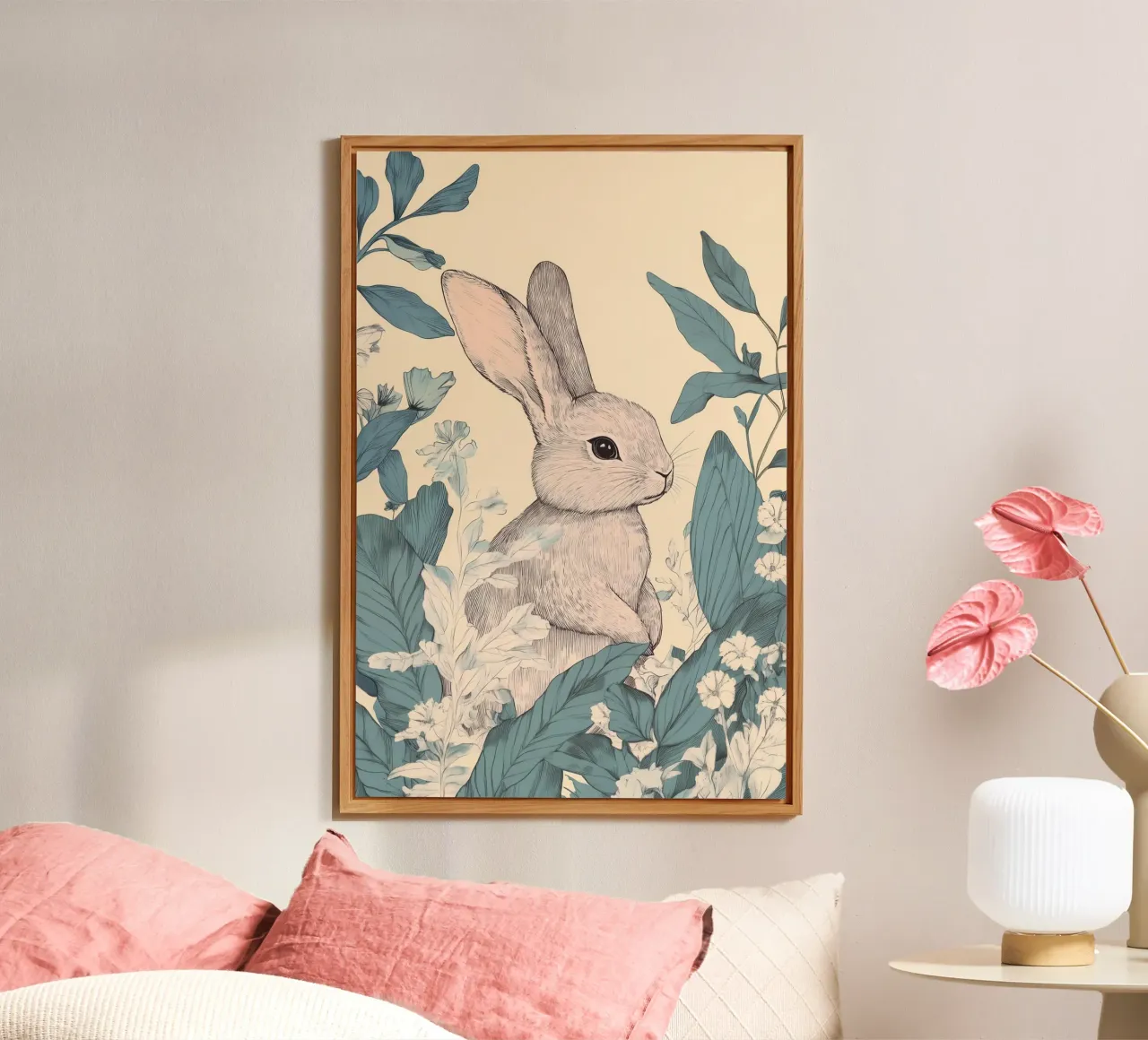 Conejo en la jungla aluminio dibond de Melloi Art Print