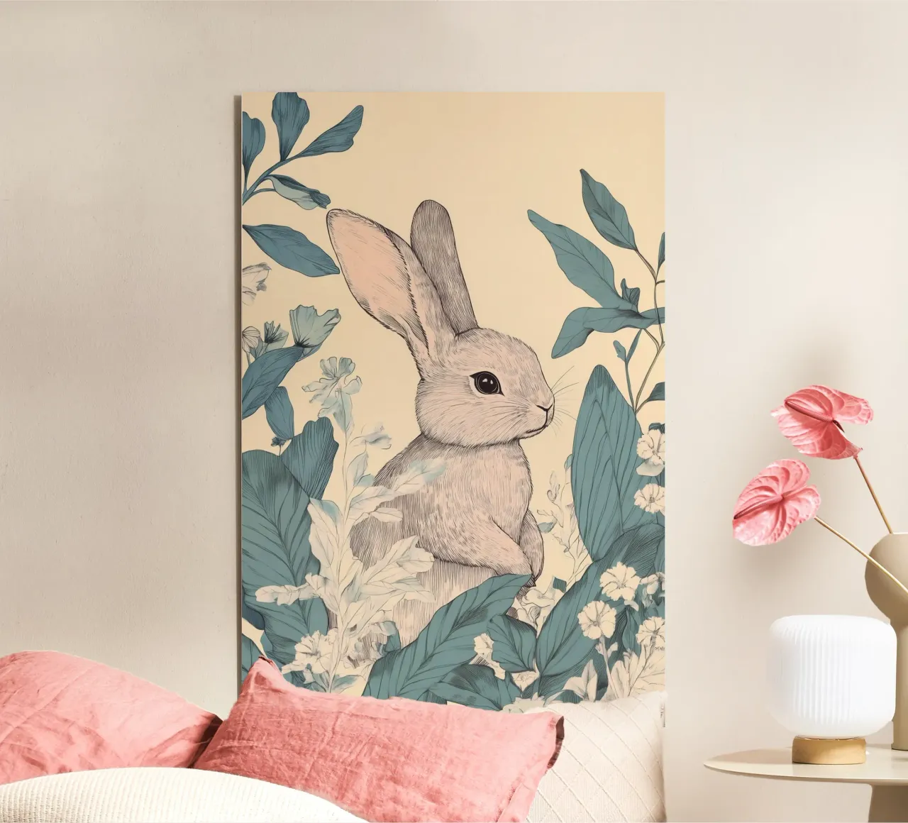 Conejo en la jungla aluminio dibond de Melloi Art Print