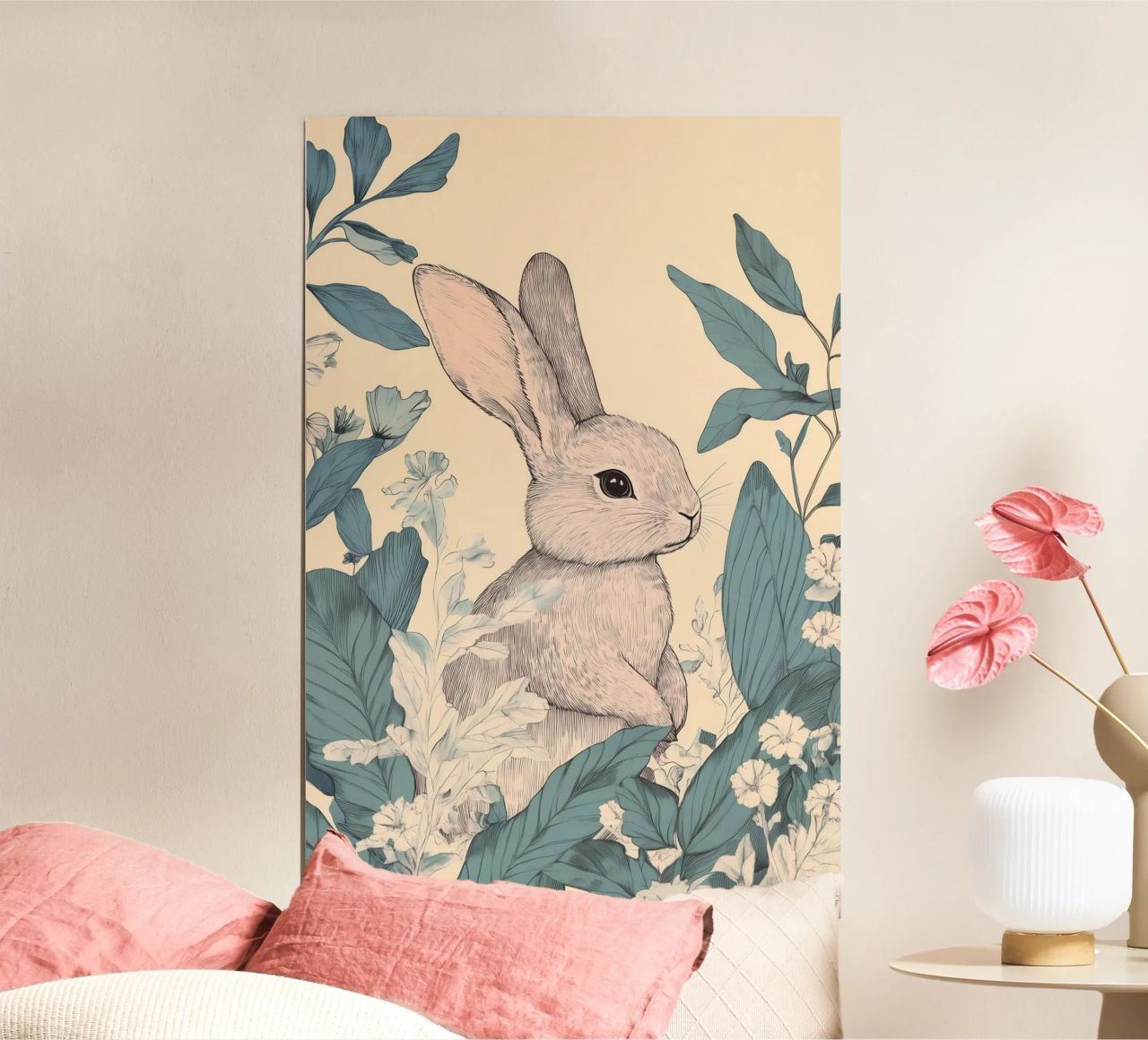 Rabbit in the Jungle poster by Melloi Art Print