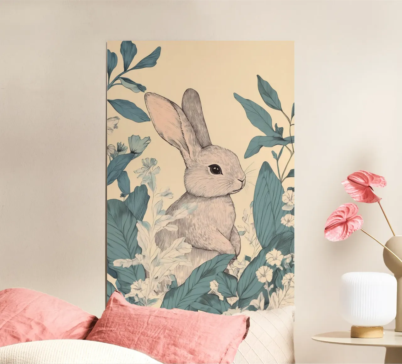 Coniglio nella giungla carta hahnemühle da Melloi Art Print