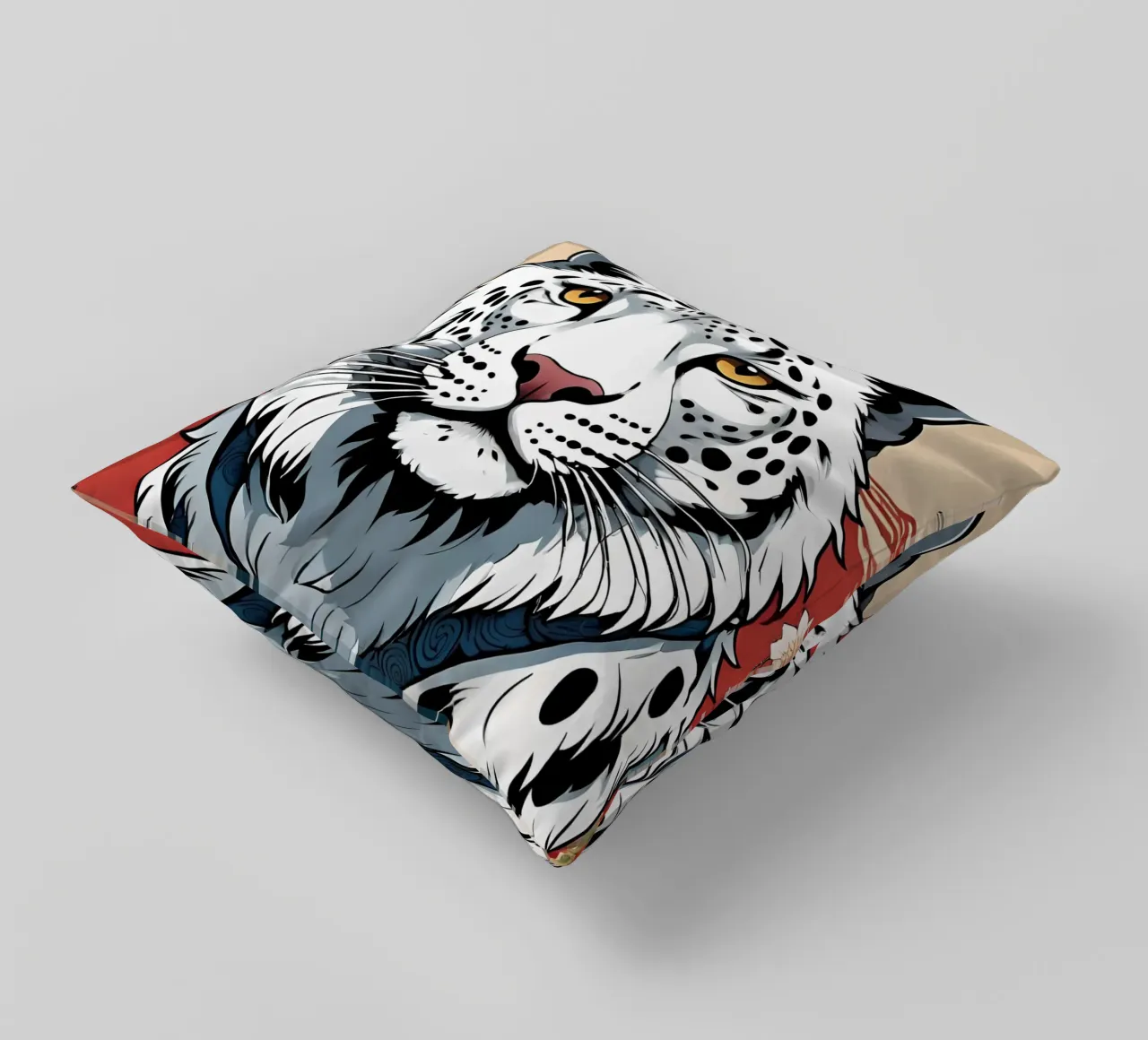 leopardo delle nevi cuscino da saimo