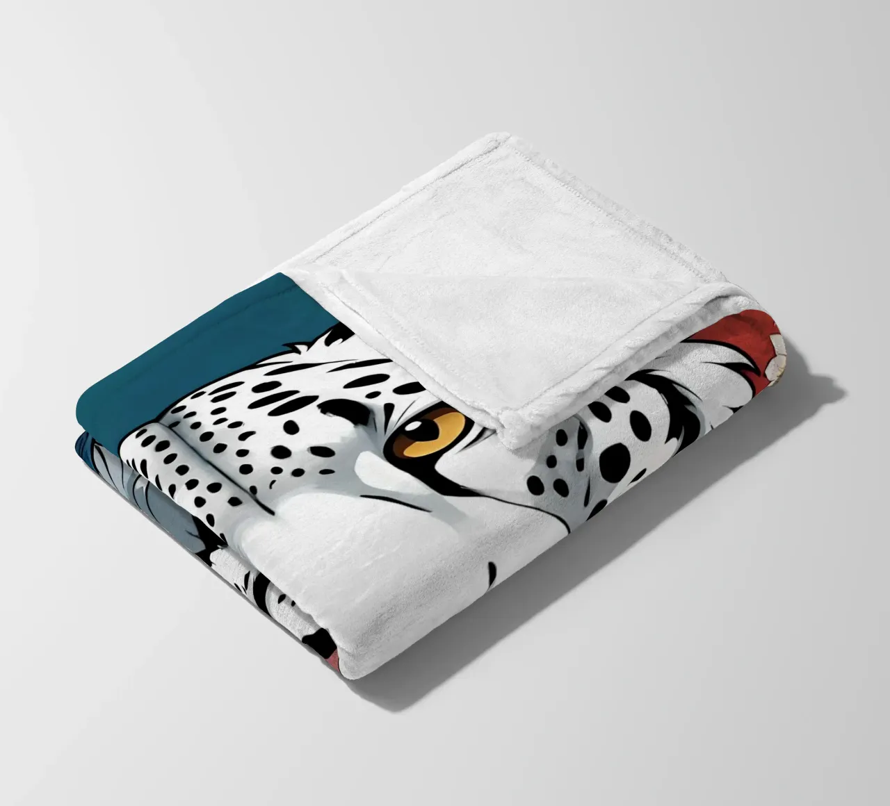 leopardo delle nevi coperta in pile da saimo