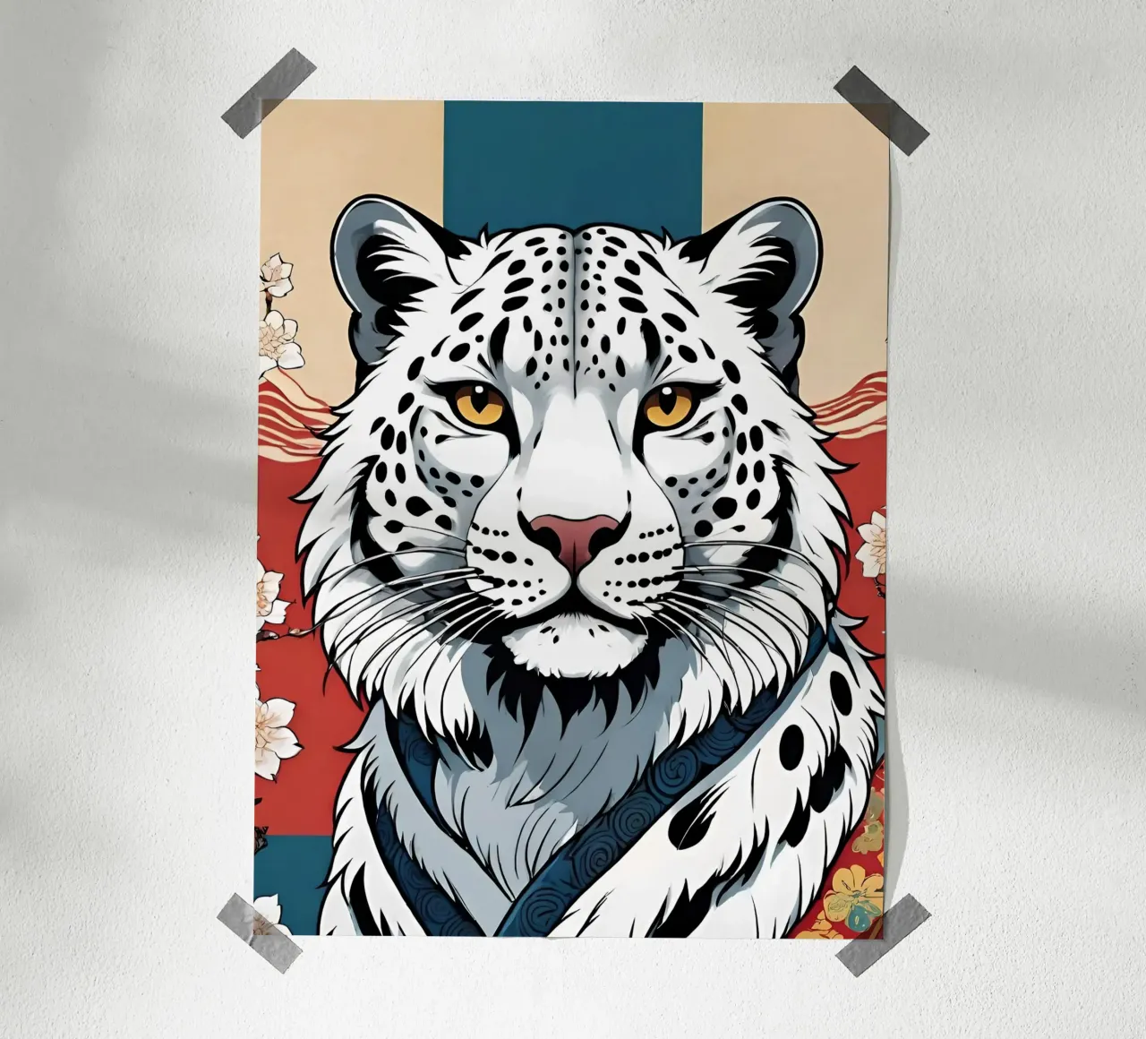 leopardo delle nevi carta hahnemühle da saimo
